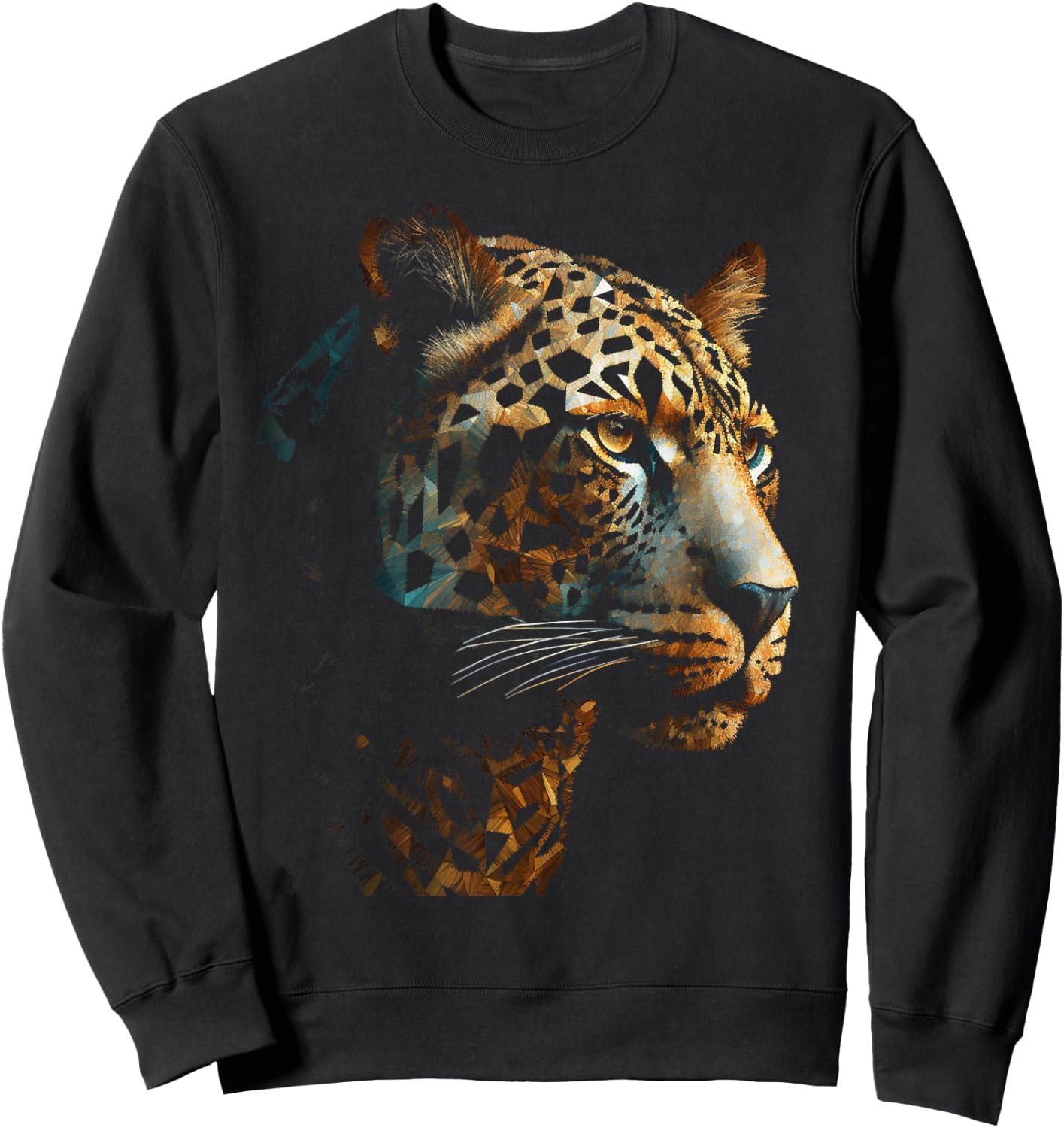 Leopard art - animal leopard Sweatshirt - Sweatshirt | Black