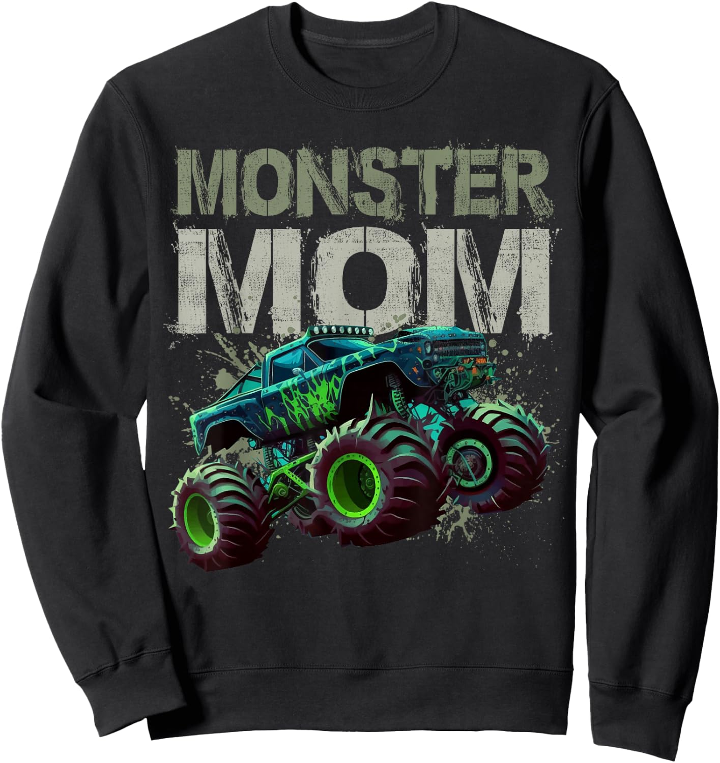 Monster Truck Mom Family Matching Monster Truck Lovers Sweatshirt - Sweatshirt | Black