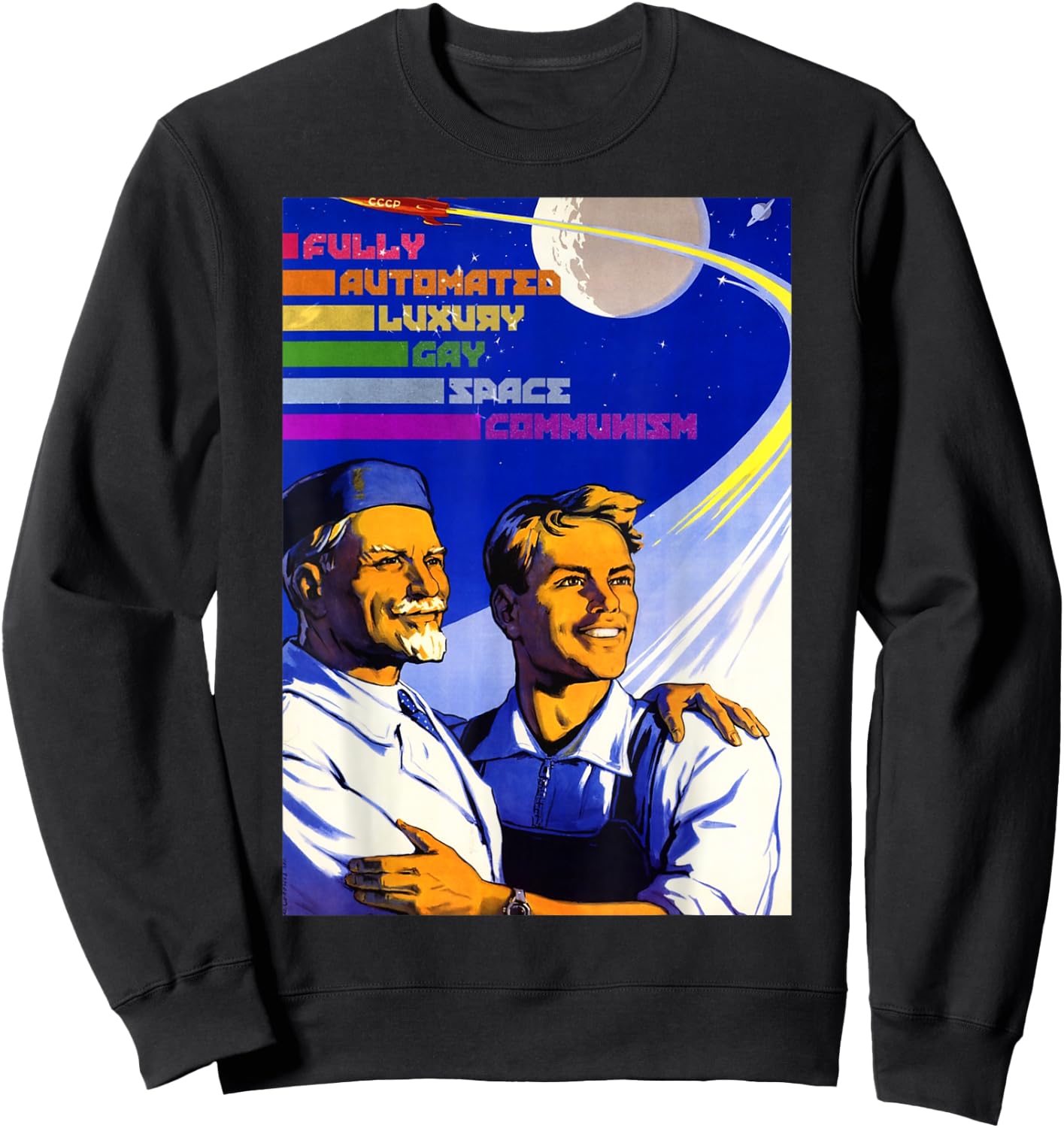 Fully Automated Luxury Gay Space Communism Photographic Sweatshirt - Sweatshirt | Black