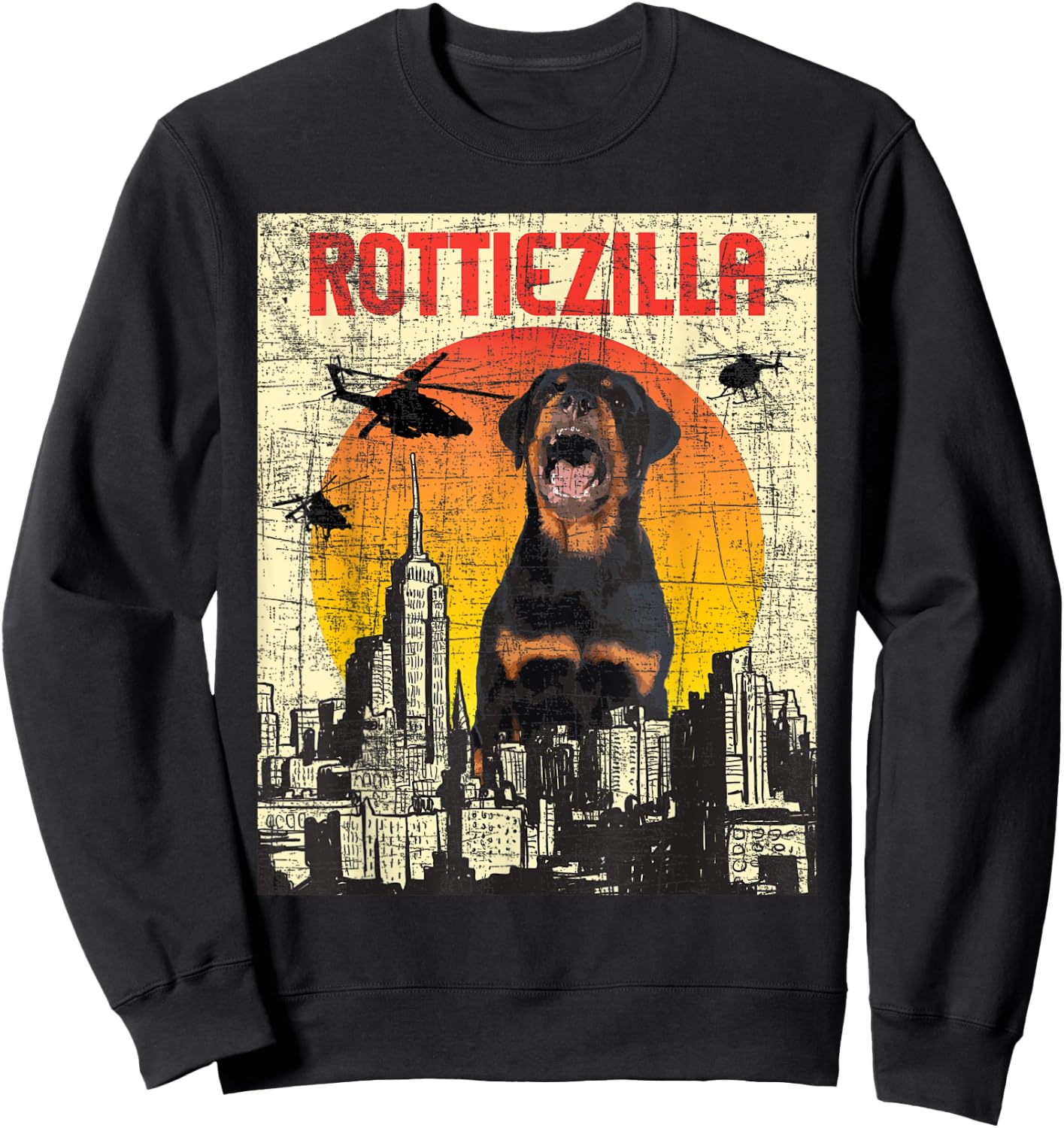 Rottiezilla - Rottweiler Pet Owner Puppy Lover Dog Breeder Women Kids Sweatshirt - Sweatshirt | Black