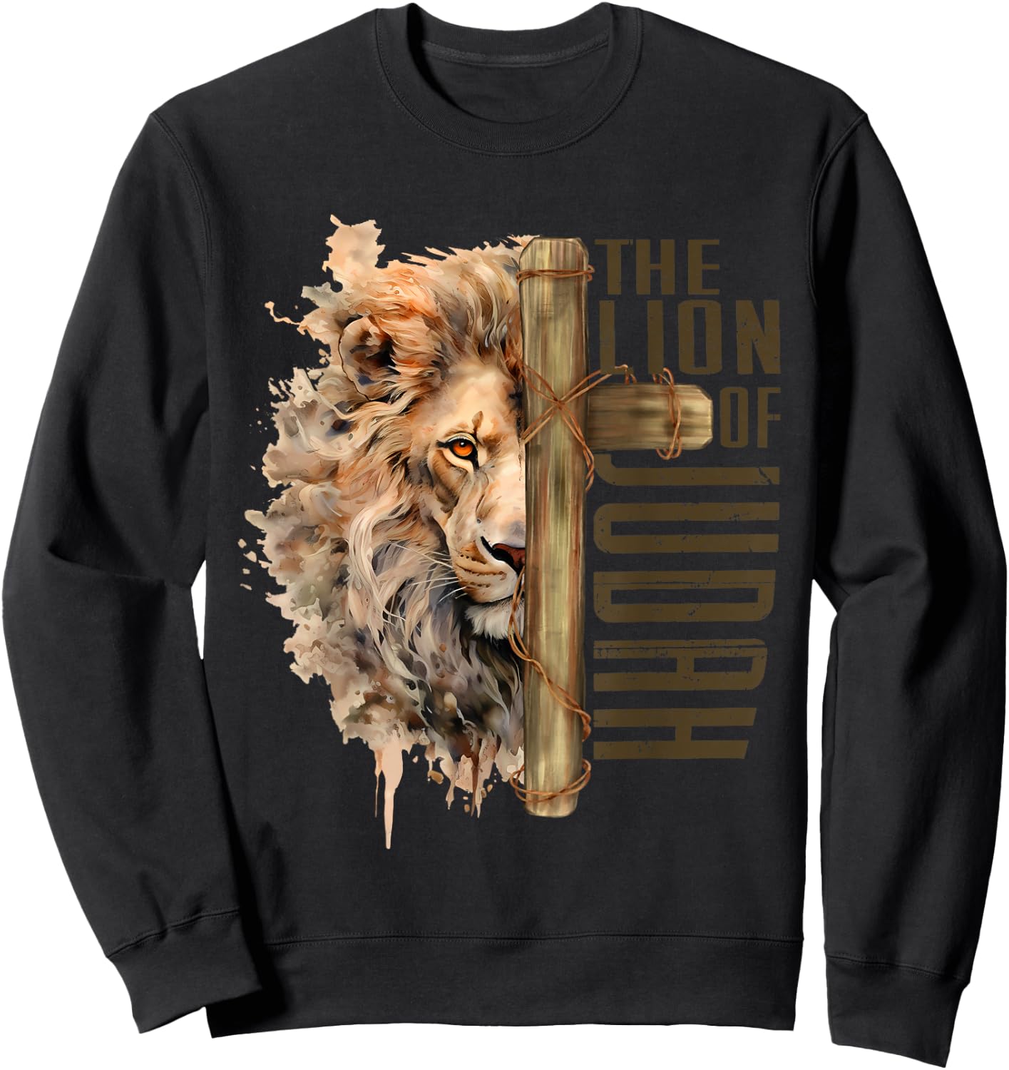 The Lion Of Judah Jesus Revelation Inspirational Christian Sweatshirt - Sweatshirt | Black