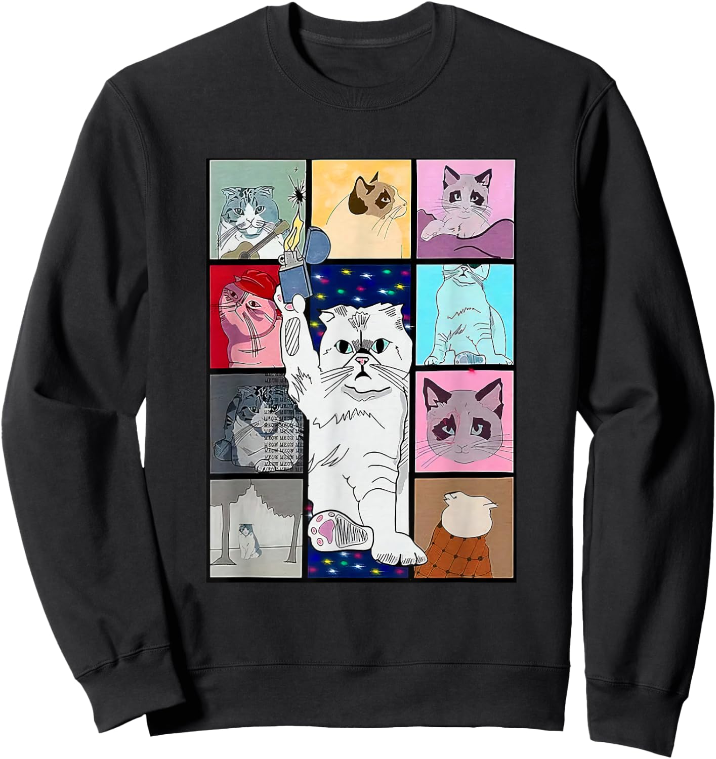Cute Cat Purring in My Lap Cause It Loves Me Cat Lover Sweatshirt - Sweatshirt | Black