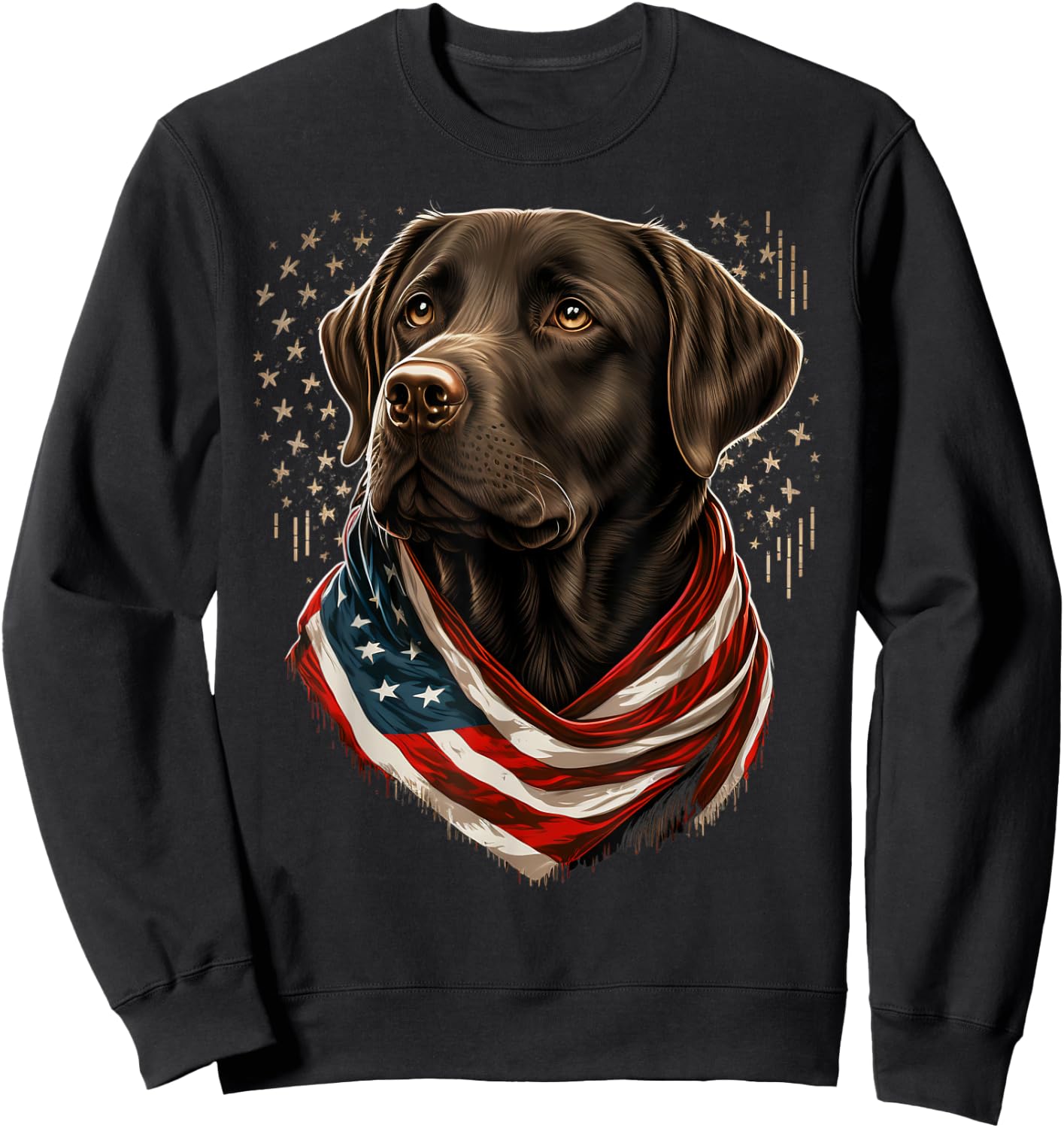 USA 4th Of July brown Patriotic American Labrador Retriever Sweatshirt - Sweatshirt | Black