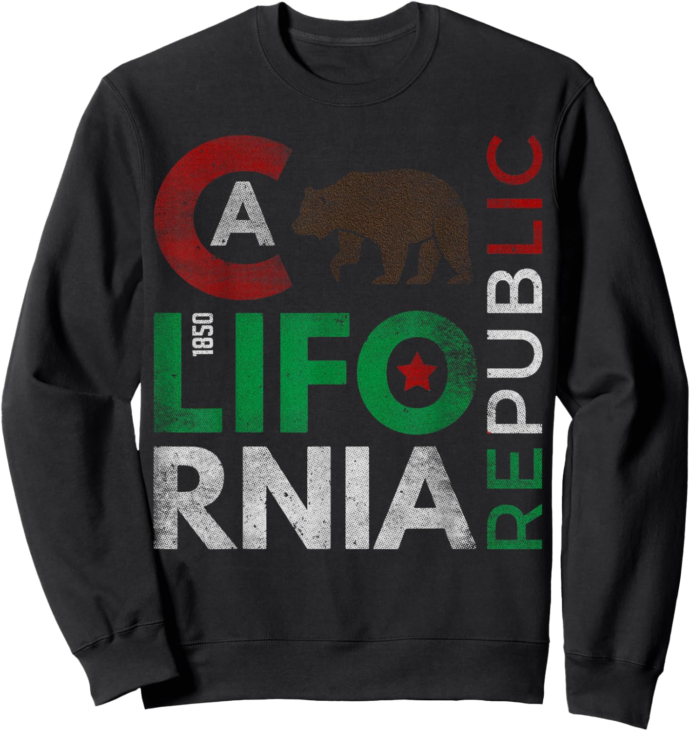 California State CA Cali California Republic The West Coast Sweatshirt - Sweatshirt | Black