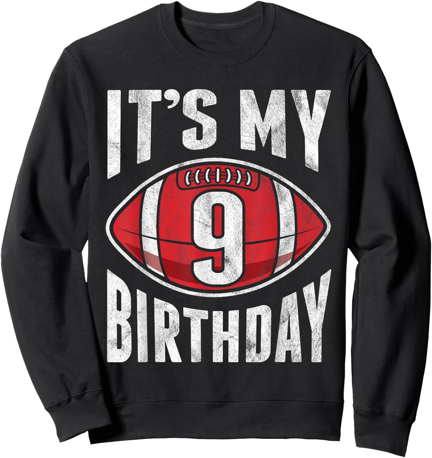 9 Years Old American Football 9th Birthday Boy Retro Style Sweatshirt - Sweatshirt | Black