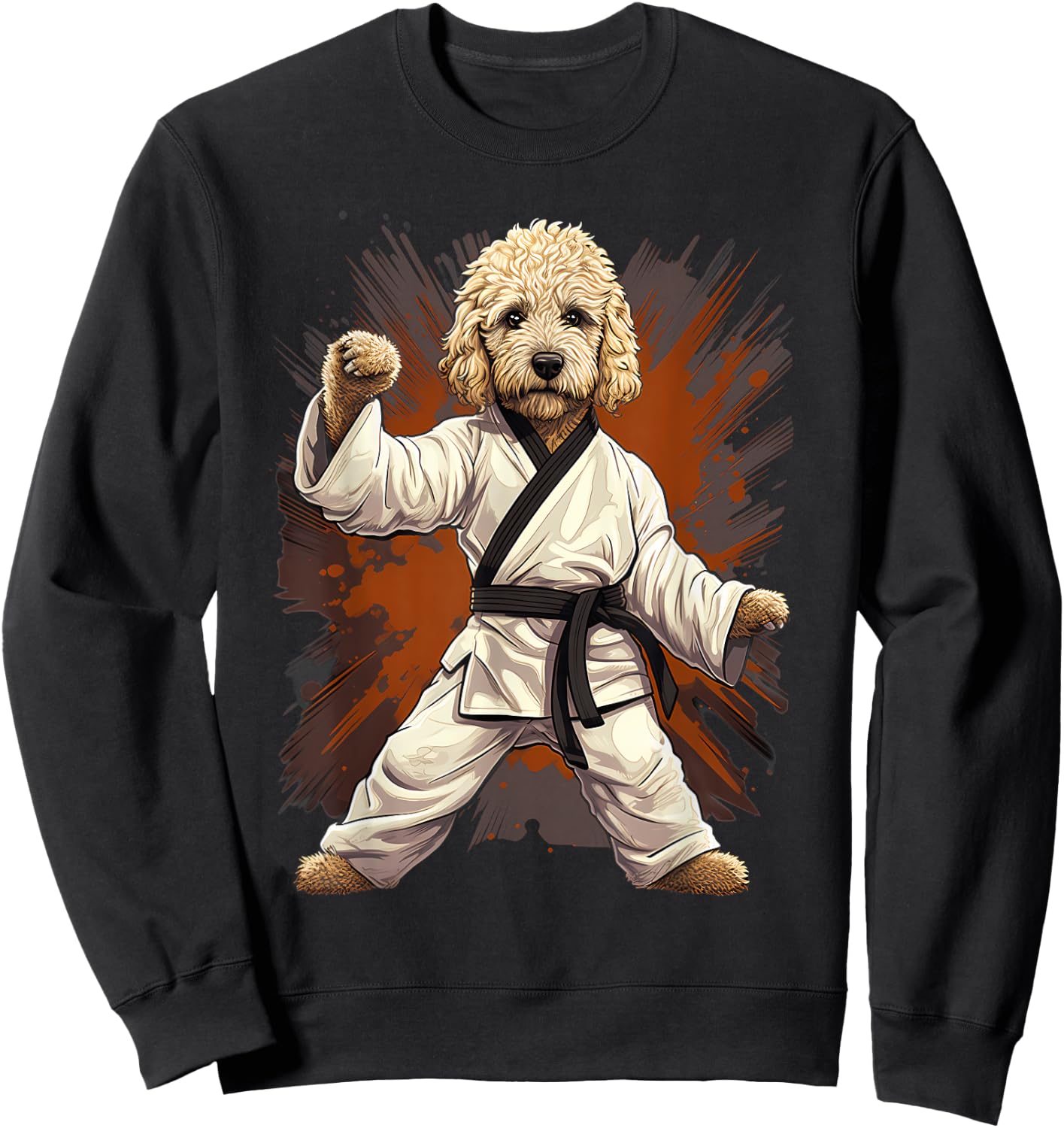 MMA Goldendoodle Dog Karate Women Girls Kids Sweatshirt - Sweatshirt | Black