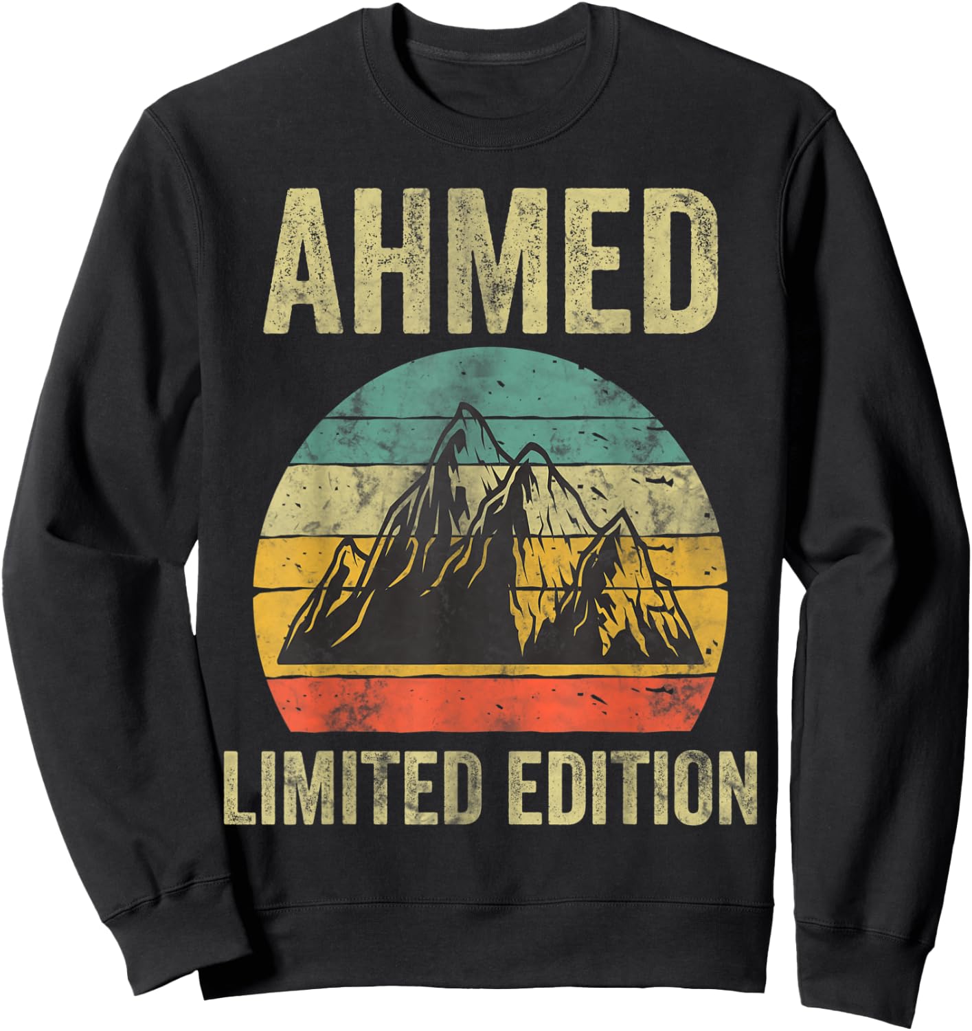 Personalized Name Shirt Ahmed Vintage Limited Edition Sweatshirt - Sweatshirt | Black
