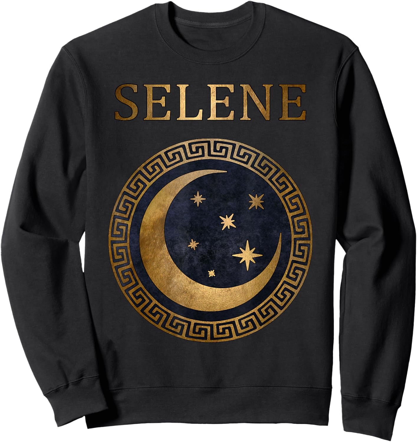 Selene Greek Goddess of Moon Symbol Sweatshirt - Sweatshirt | Black