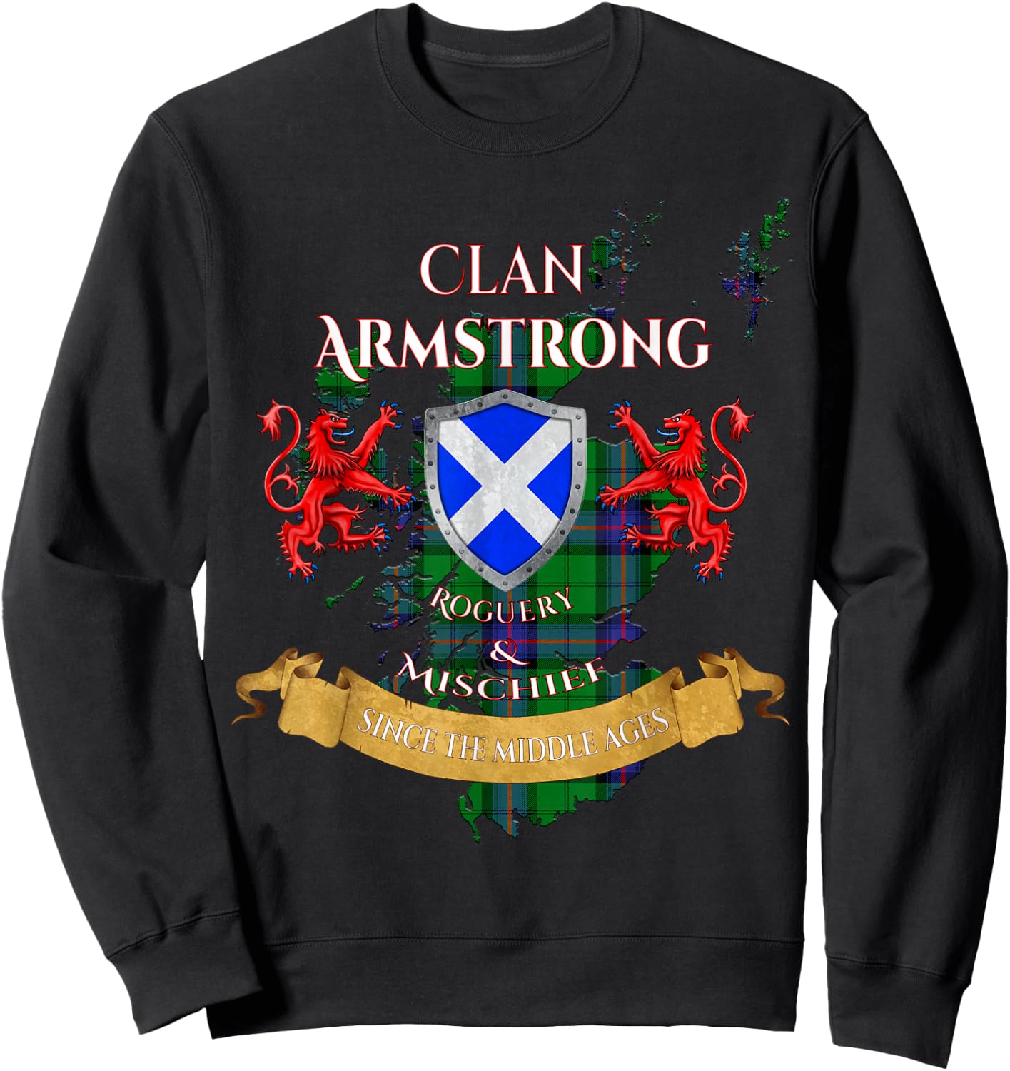 Armstrong Scottish Family Clan Middle Ages Mischief Sweatshirt - Sweatshirt | Black