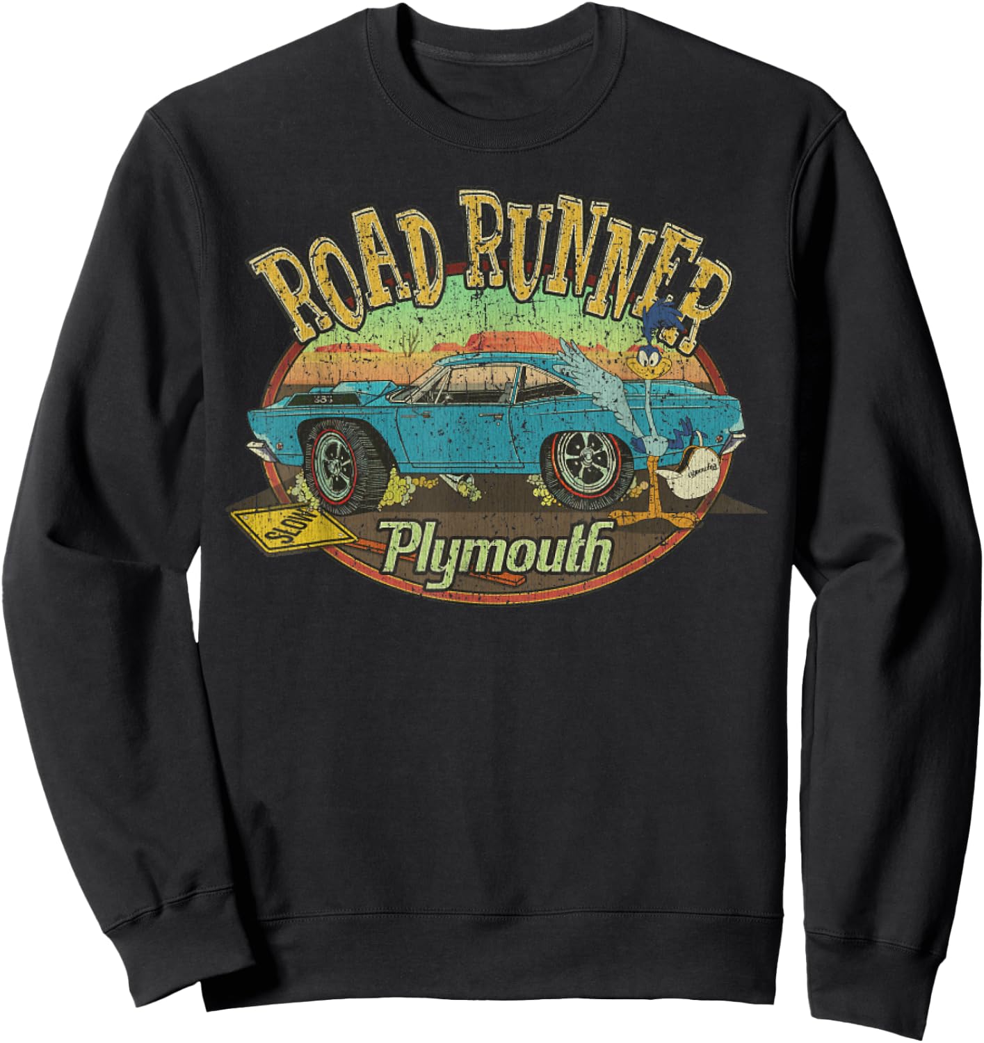 Vintage Plymouth's Road Runner 1968 - Classic Car Gift Sweatshirt - Sweatshirt | Black
