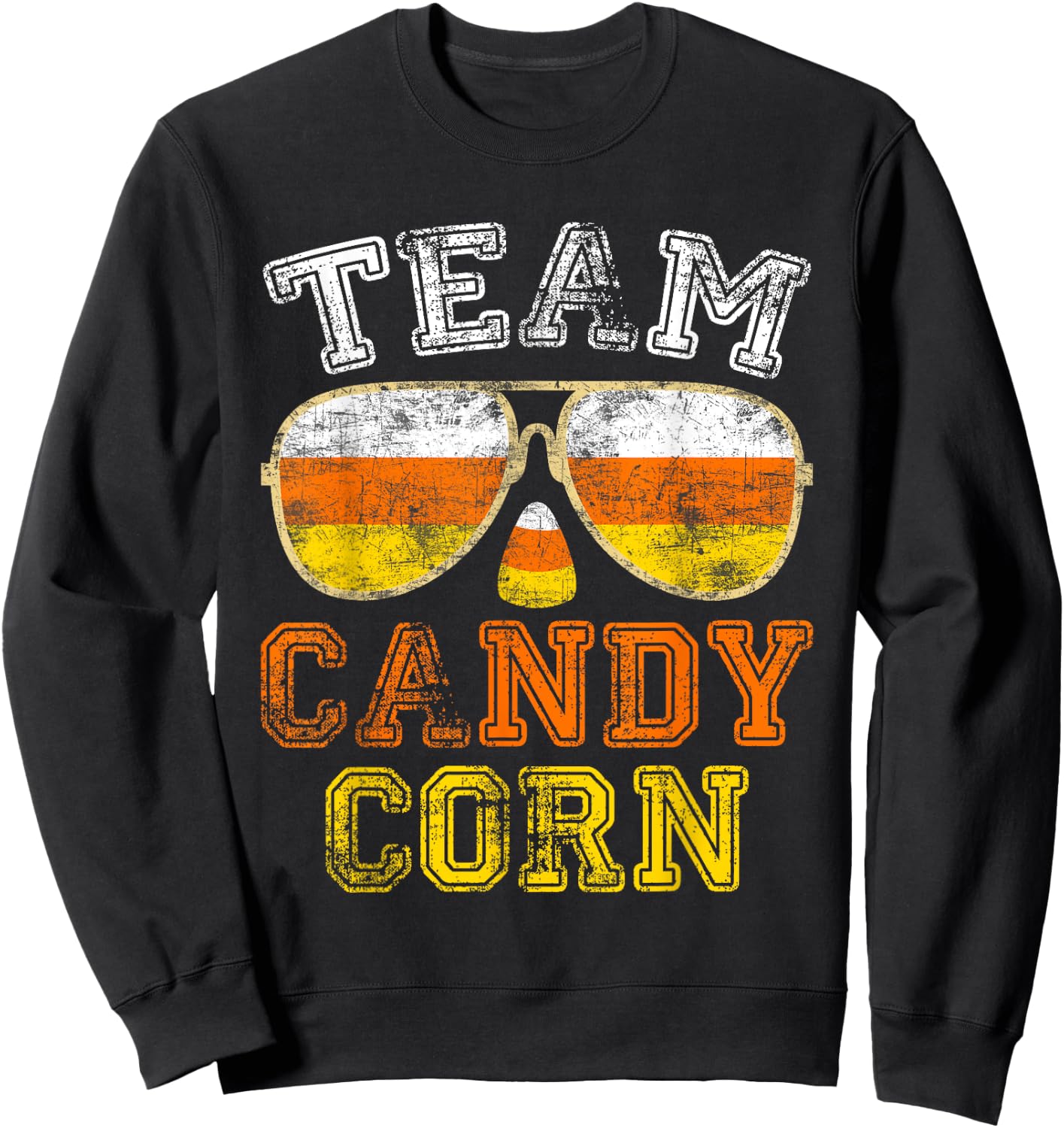 Team Candy Corn Funny Halloween Sweatshirt - Sweatshirt | Black