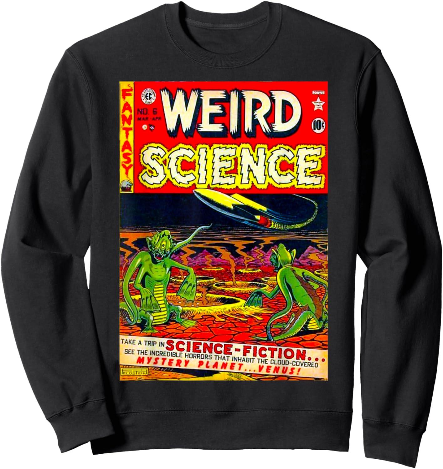 Funny Nerdy Weird Science Space Aliens Retro Comic Teacher Men Women Kids Sweatshirt - Sweatshirt | Black
