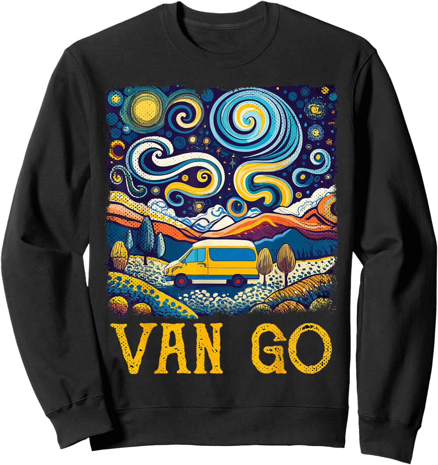 Retro Vintage Vanlife Accessories Funny Van Life Sweatshirt - Sweatshirt | Black