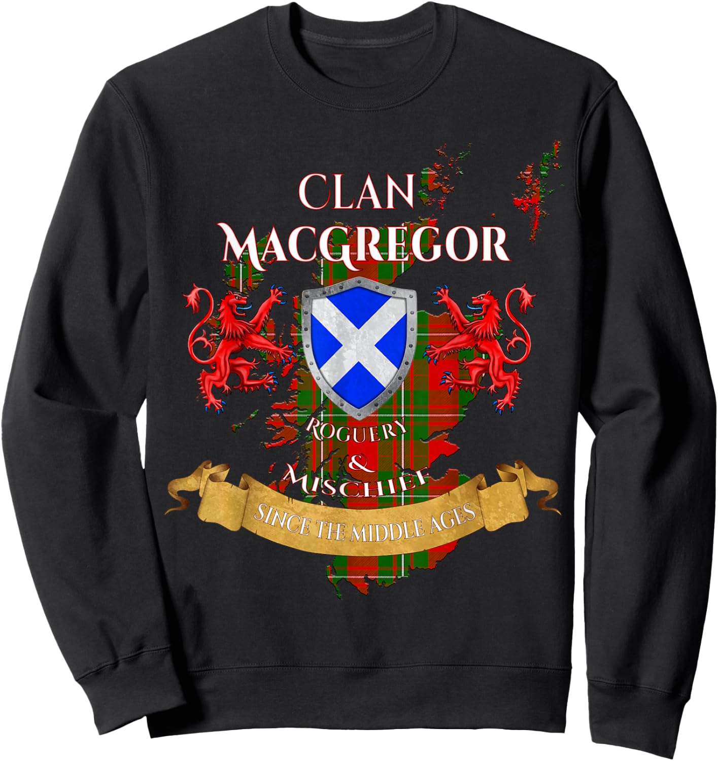 MacGregor Scottish Family Clan Middle Ages Mischief Sweatshirt - Sweatshirt | Black