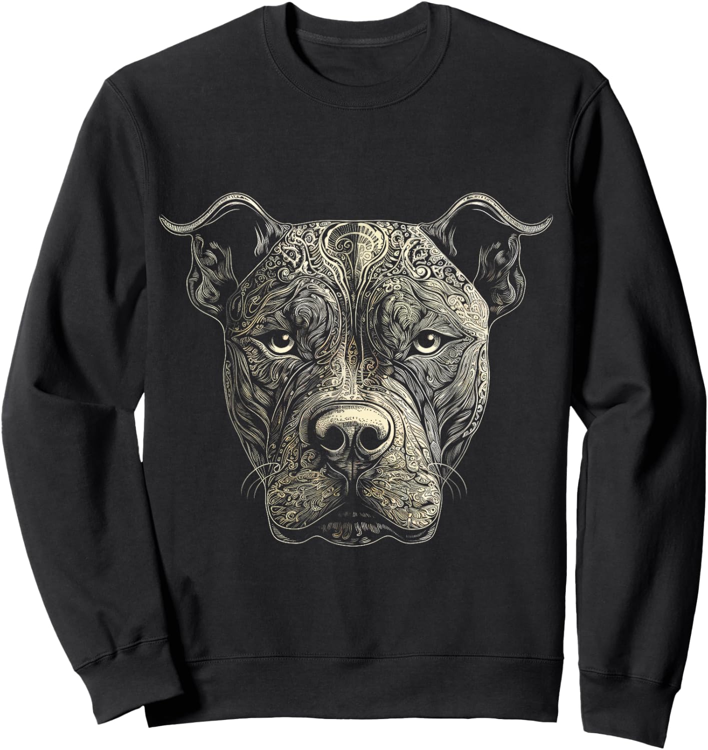Pit Bull Mom Dog Lover Mandala Artistic Pitbull Owner Women Sweatshirt - Sweatshirt | Black