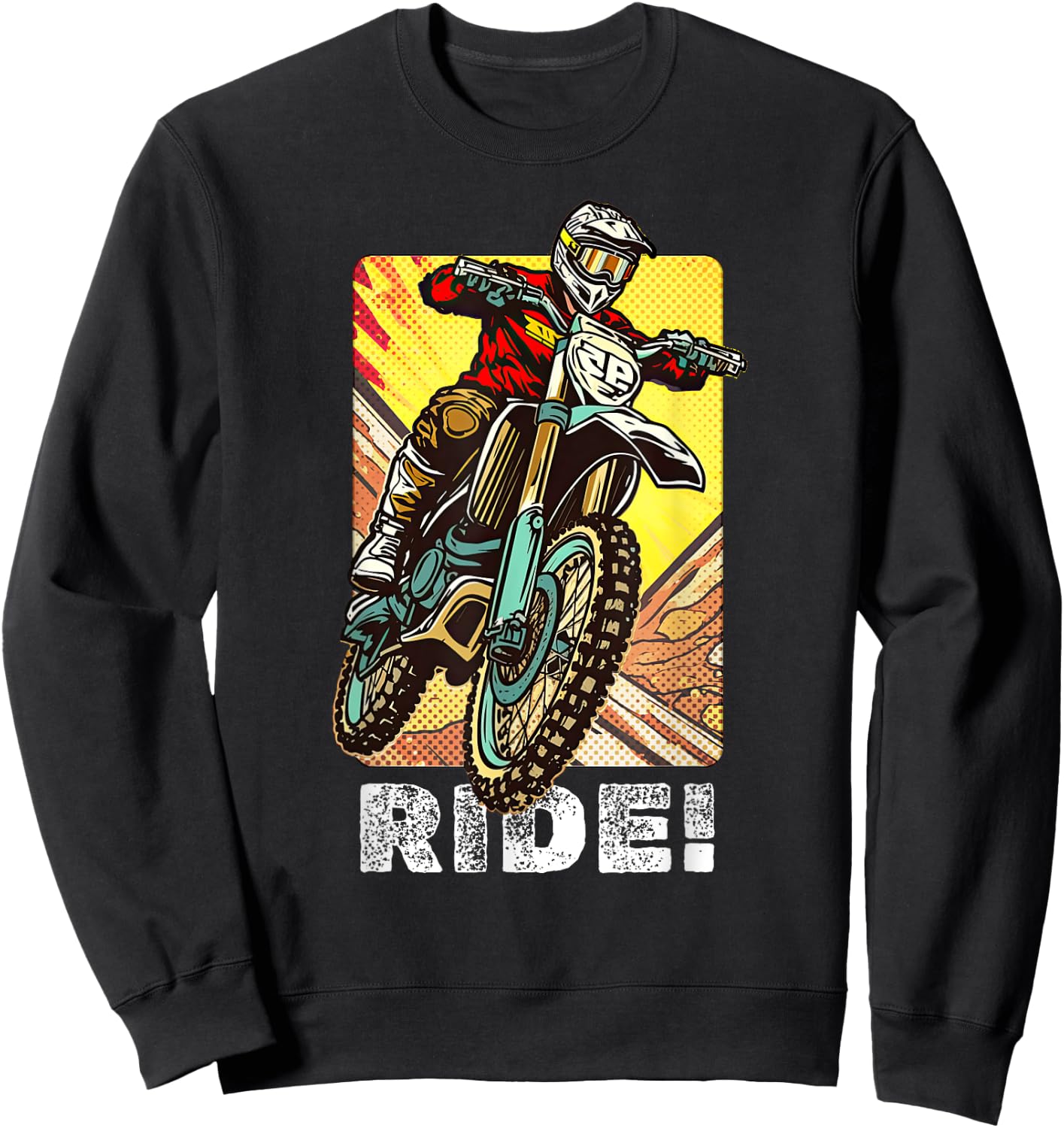 Motocross Dirt Bike Rider Vintage Dirt Bike Sweatshirt - Sweatshirt | Black