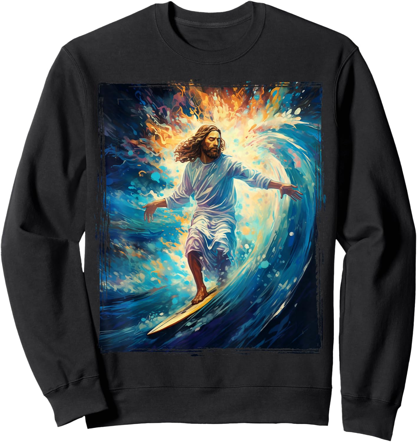 Jesus walking on water Evangelical Christian Sweatshirt - Sweatshirt | Black