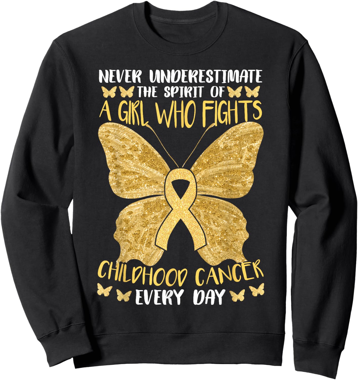 Childhood Cancer Girl Sweatshirt - Sweatshirt | Black