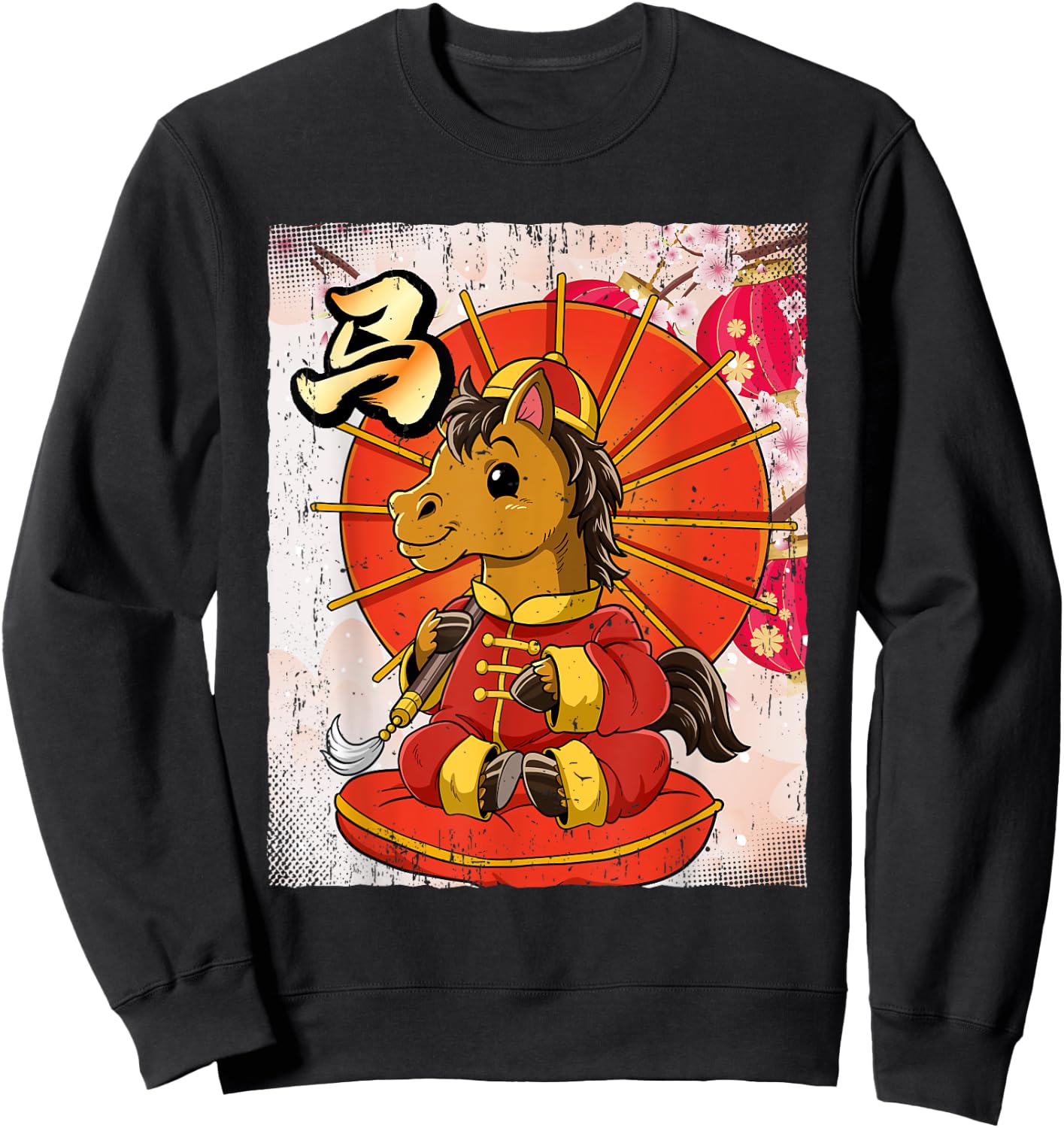 Year Of The Horse Chinese Lunar New Year Sweatshirt - Sweatshirt | Black