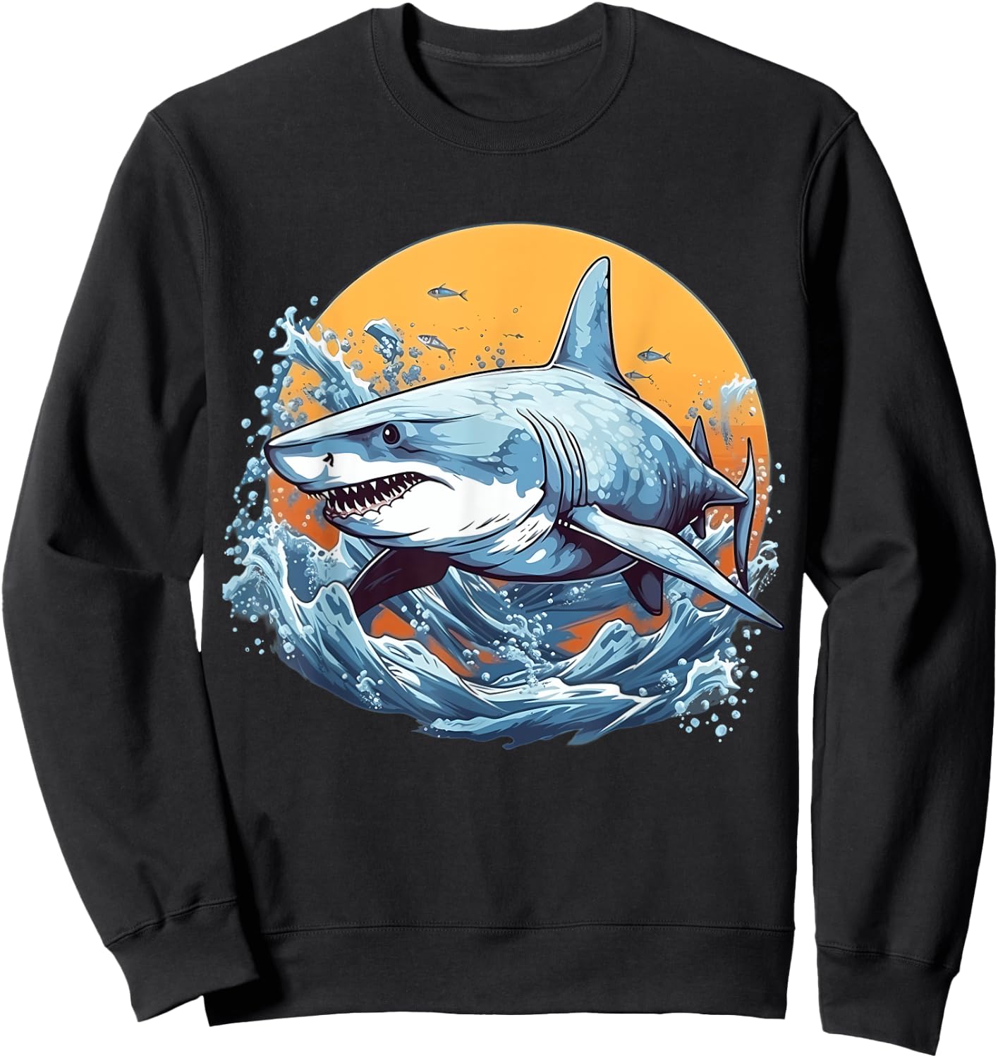Retro Style Galapagos Shark Sweatshirt - Sweatshirt | Black