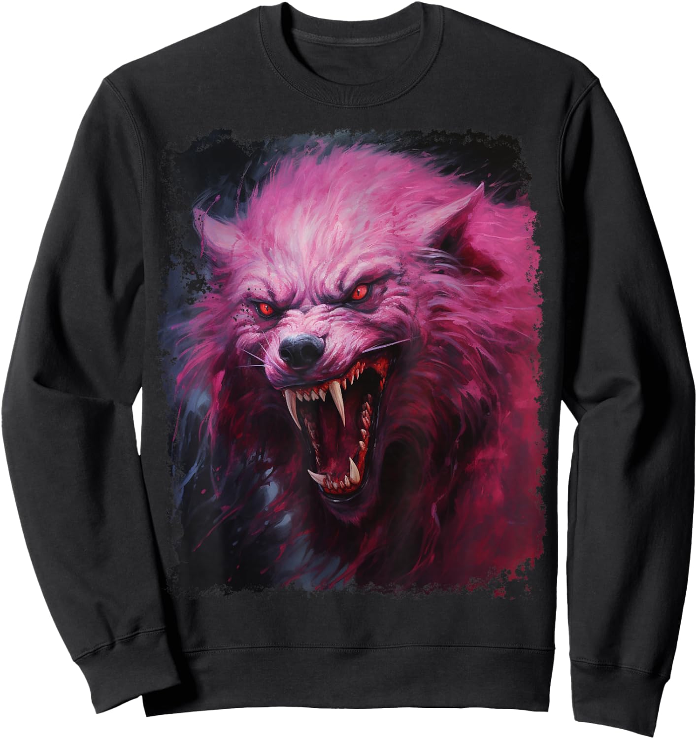 Werewolf Scary Pink Halloween Sweatshirt - Sweatshirt | Black