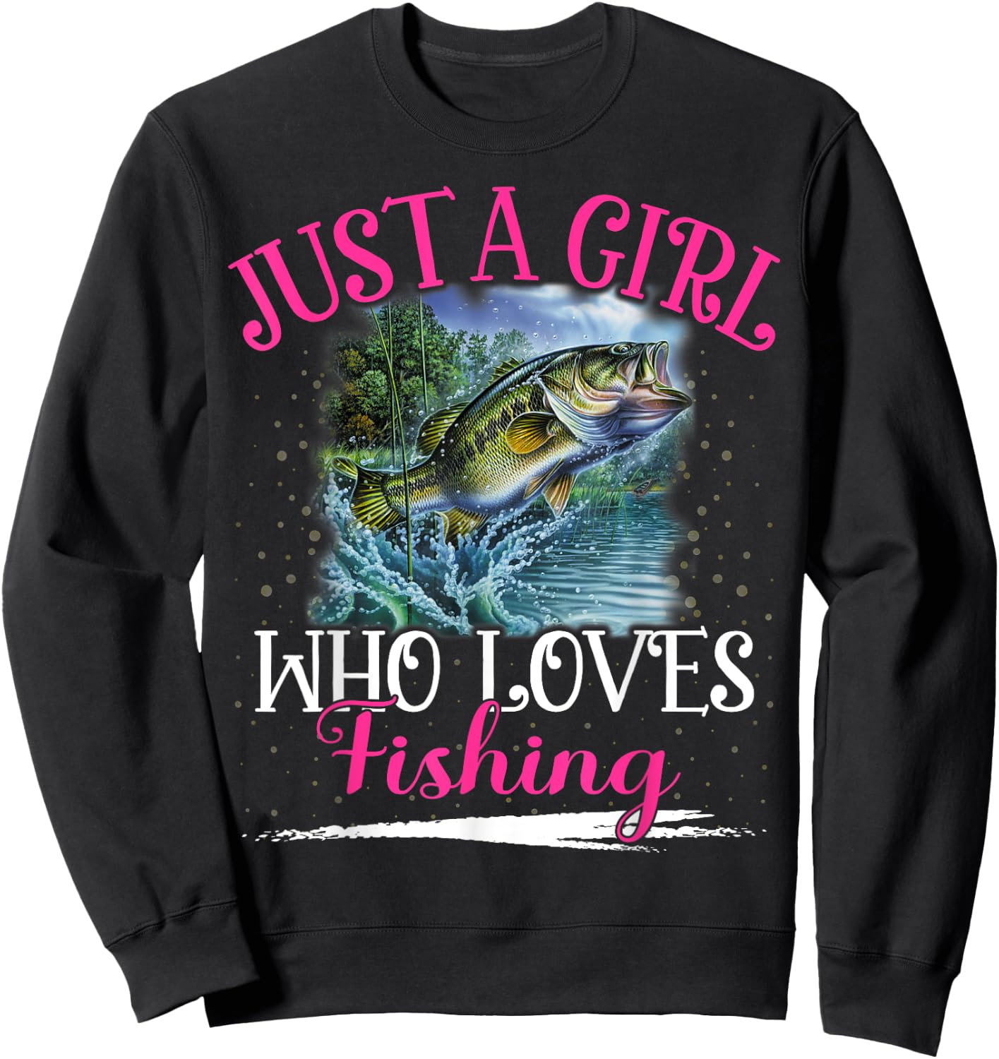 Just A Girl Who Loves Fishing Girls Sweatshirt - Sweatshirt | Black
