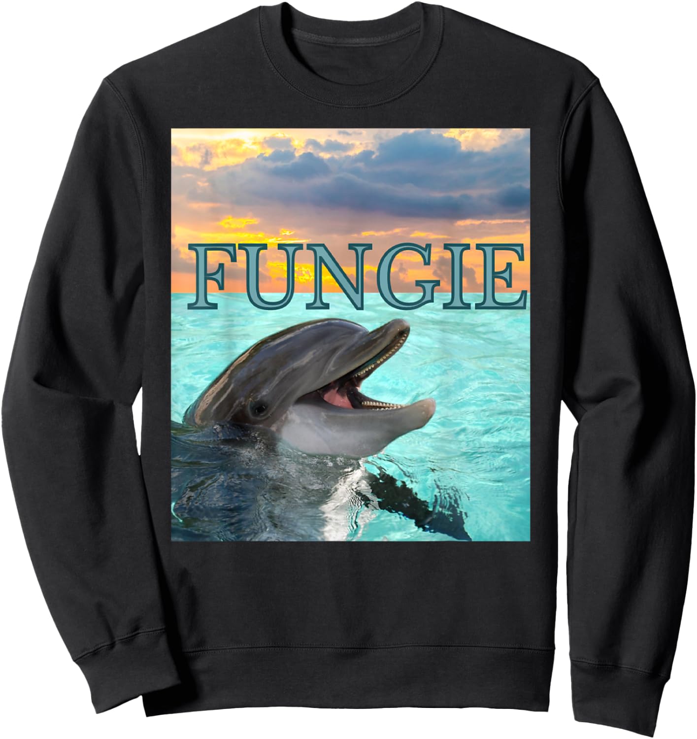 Fungie the Dolphin -The Symbol of Ireland's Hope Joy Freedom Sweatshirt - Sweatshirt | Black