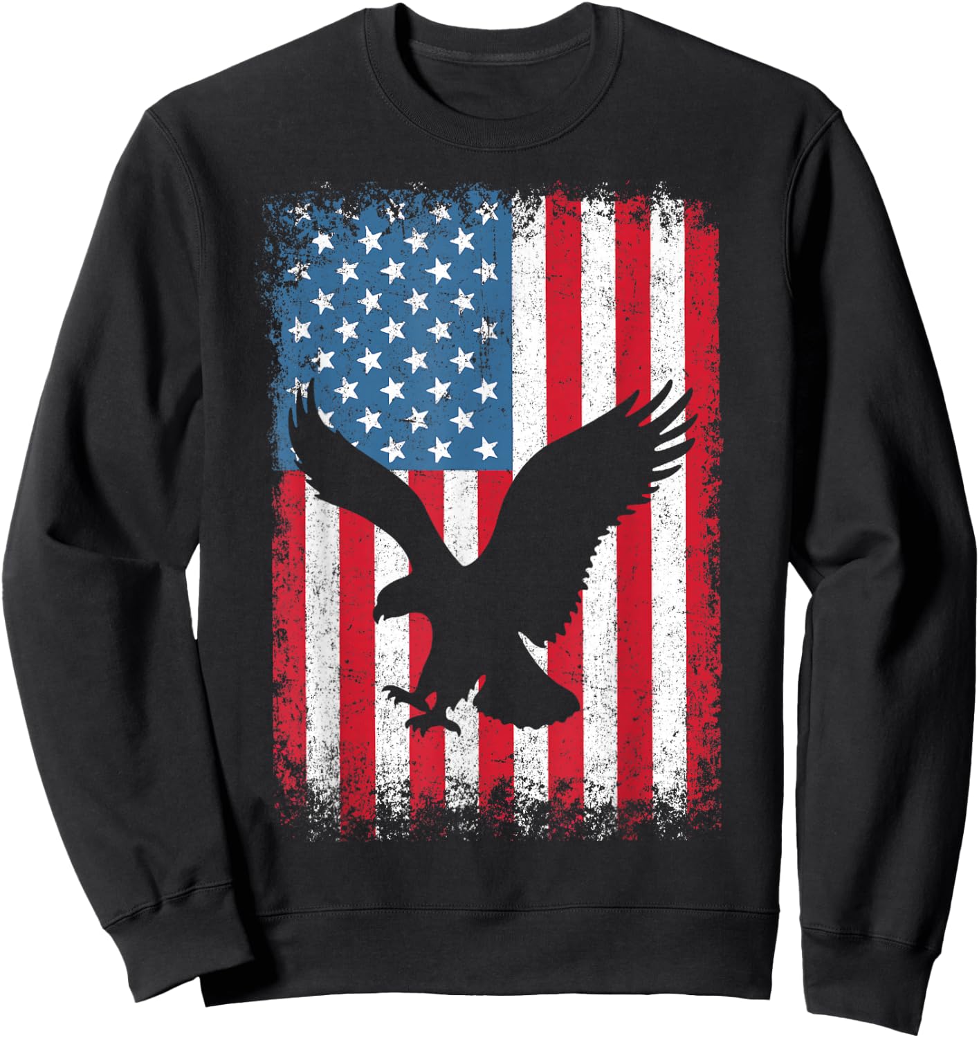 4th of July American Eagle Flag USA Independence Day Sweatshirt - Sweatshirt | Black