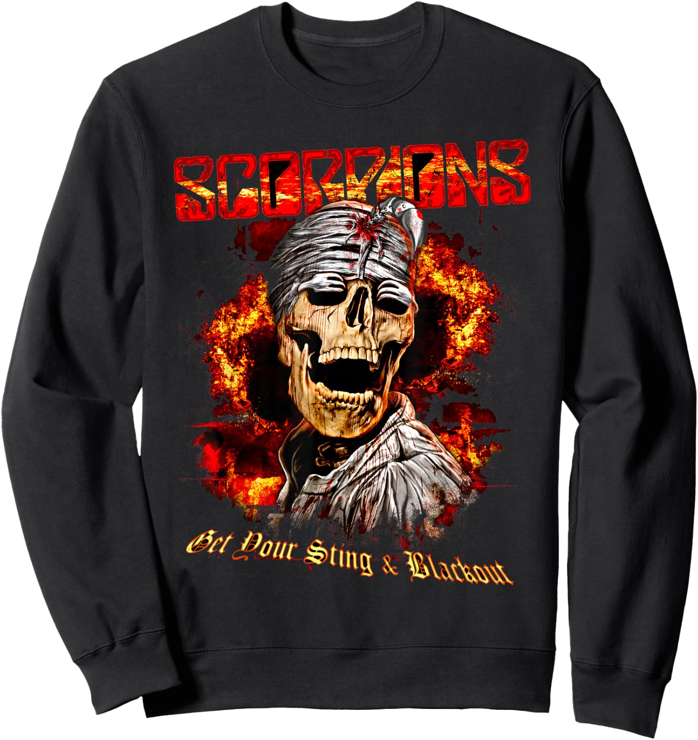 Official Scorpions Blackout Skull Sweatshirt - Sweatshirt | Black