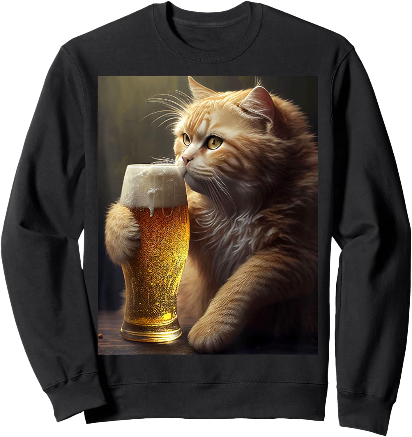 Funny Cat Cats And Beer Sweatshirt - Sweatshirt | Black