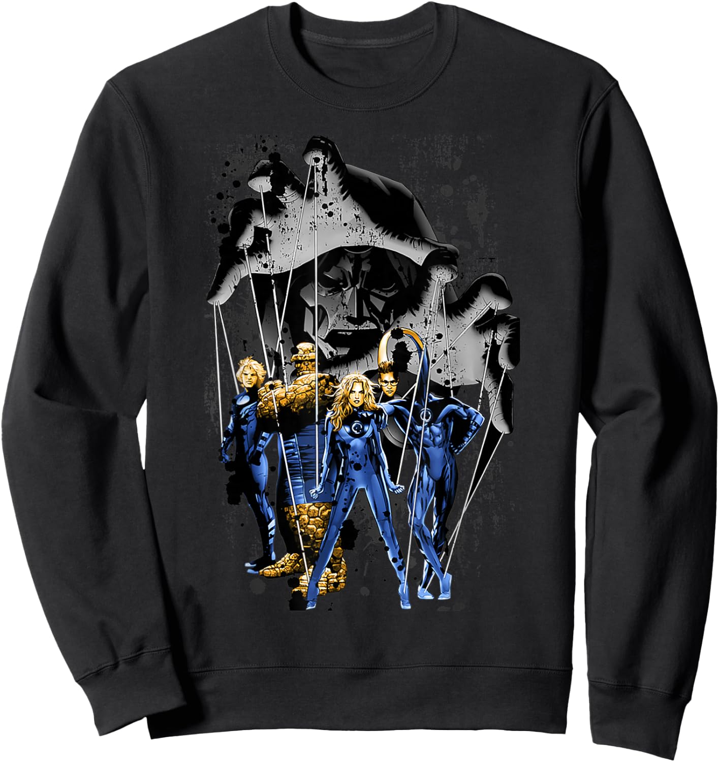 Marvel Fantastic Four Doctor Doom Puppet Master Retro Poster Sweatshirt - Sweatshirt | Black