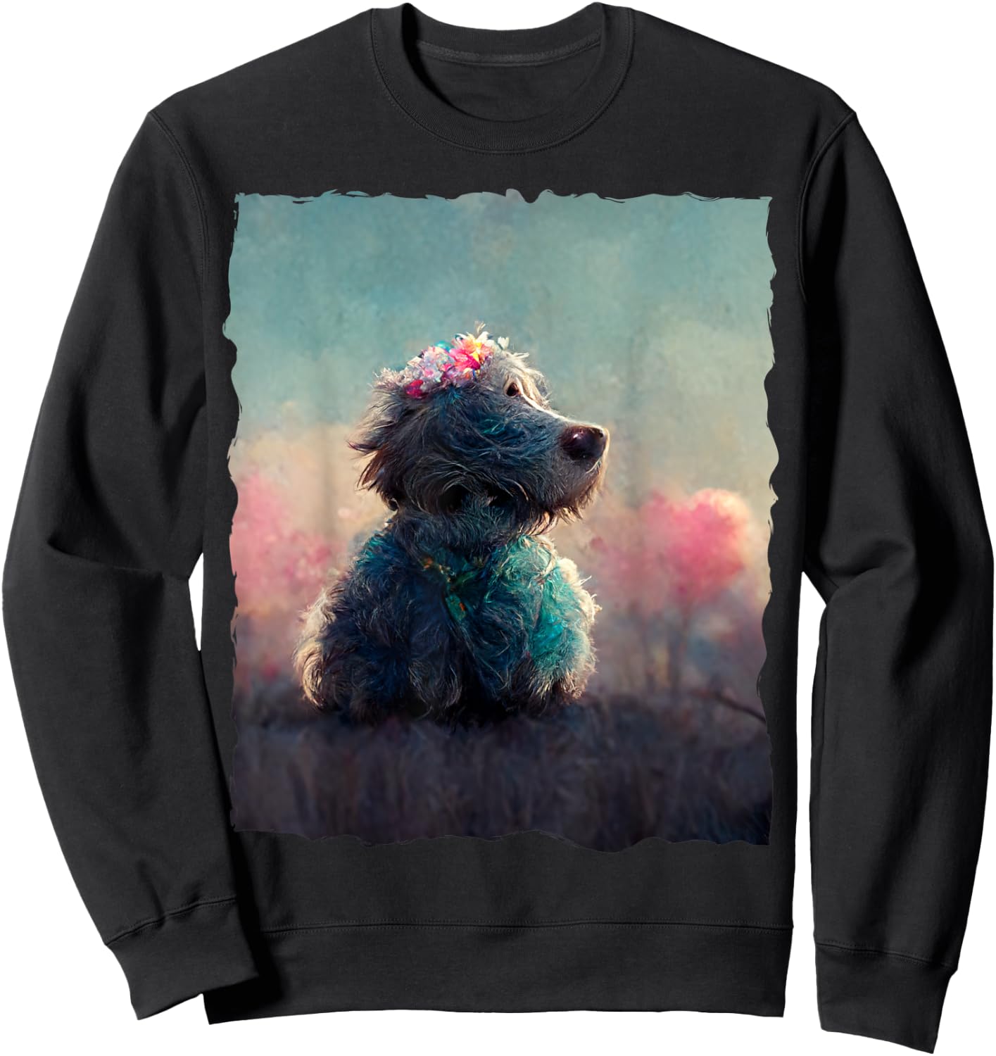 Funny Cute Fluffy Dog Sweatshirt - Sweatshirt | Black