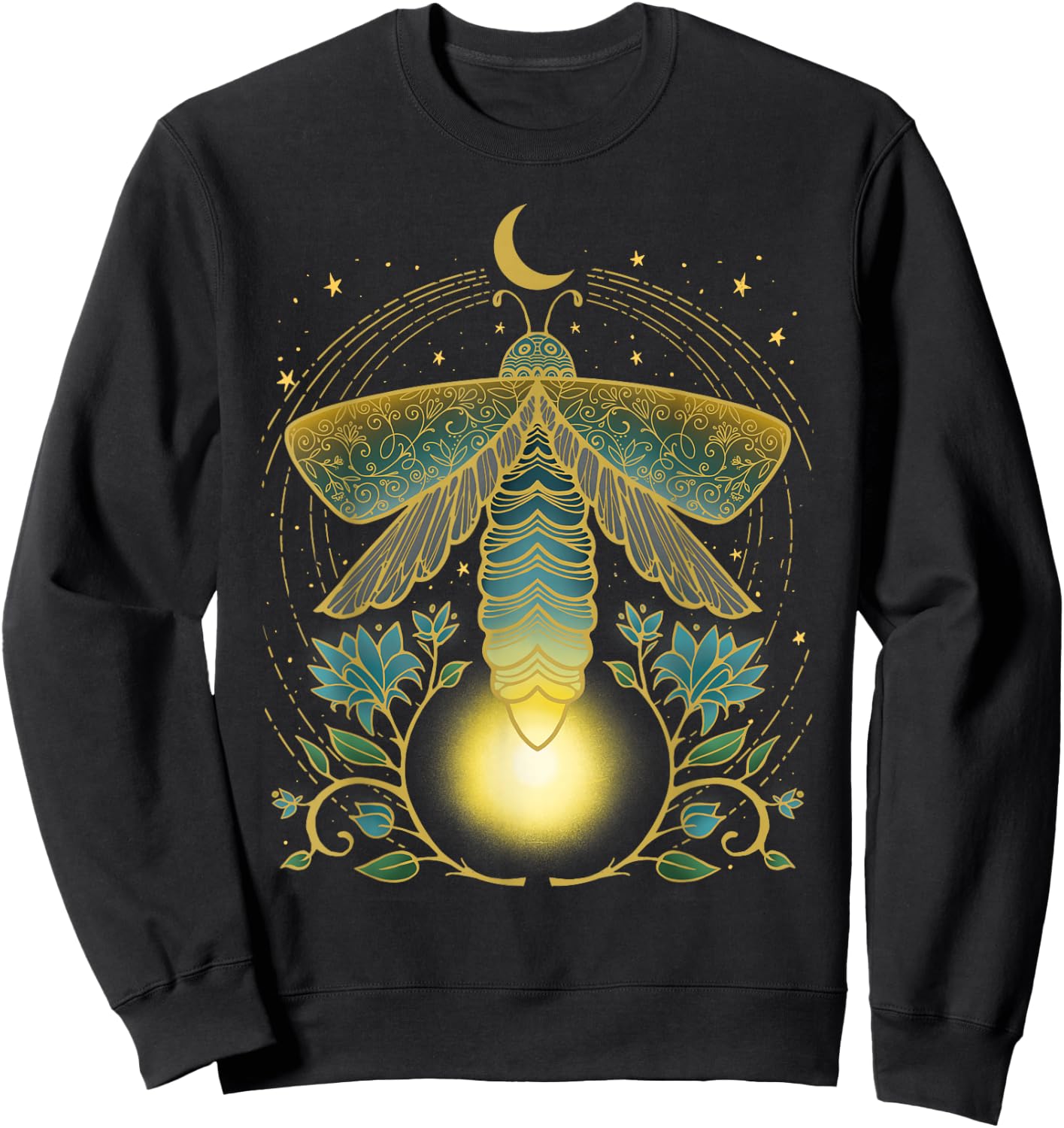 Firefly, Magical Lunar Mystical Design for Nature Lovers Sweatshirt - Sweatshirt | Black