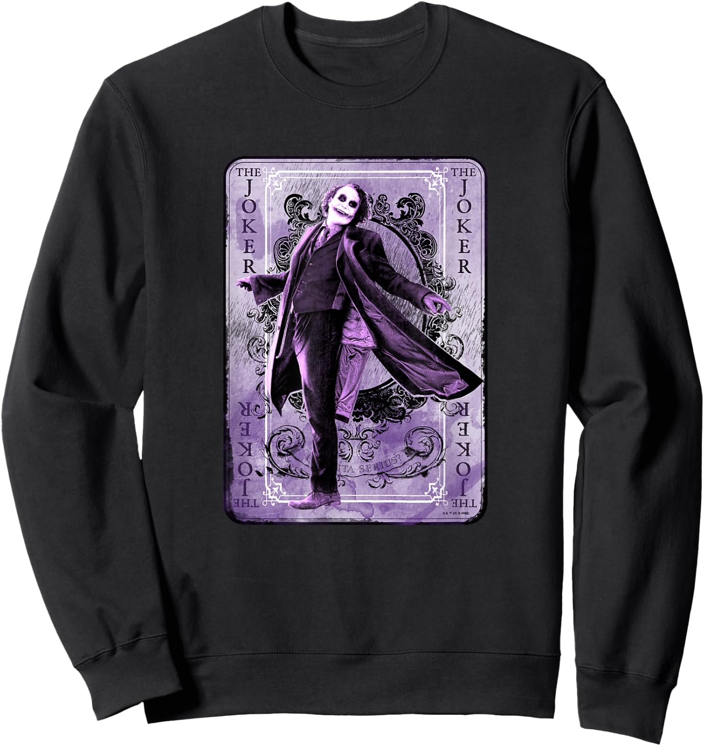 The Dark Knight The Joker Supervillain Playing Card Poster Sweatshirt - Sweatshirt | Black