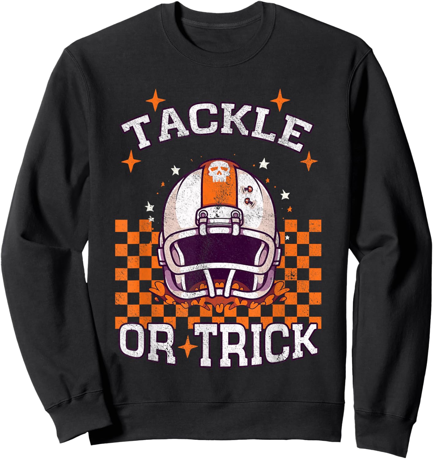 Tackle Football Halloween Spooky Sports Boys Kid Sweatshirt - Sweatshirt | Black