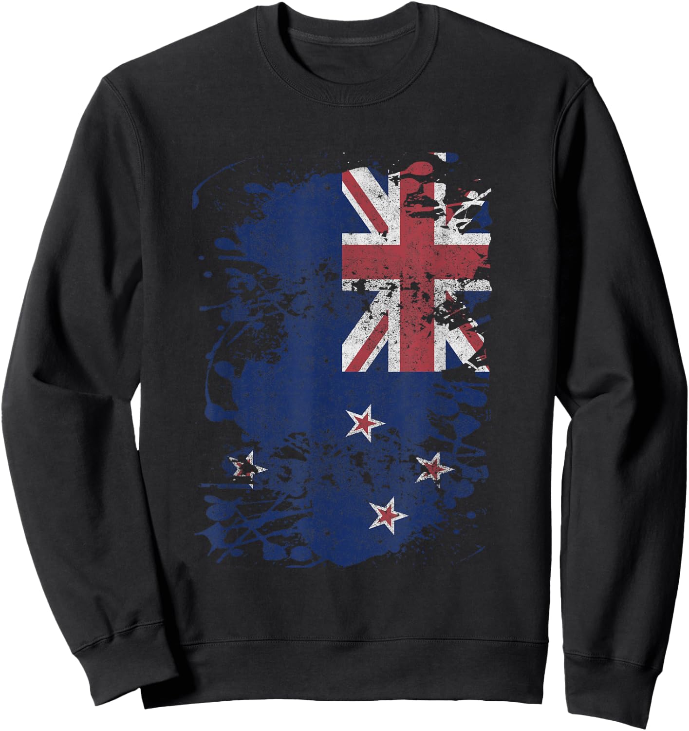 New Zealand Flag NZ Vintage Flag Sweatshirt - Sweatshirt | Black