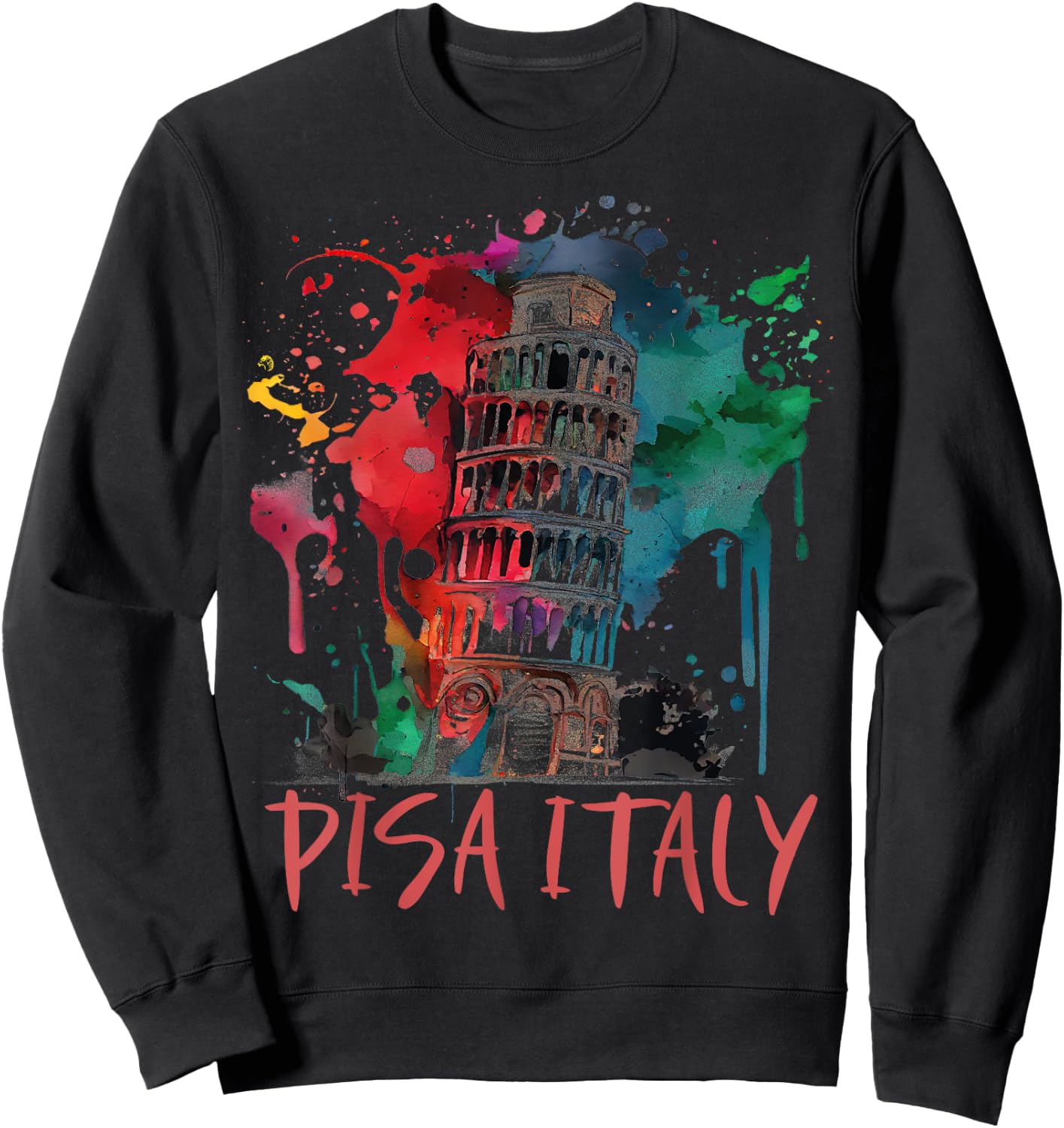 Italy Landmark Pisa Tower Tuscany Leaning Tower of Pisa Sweatshirt - Sweatshirt | Black