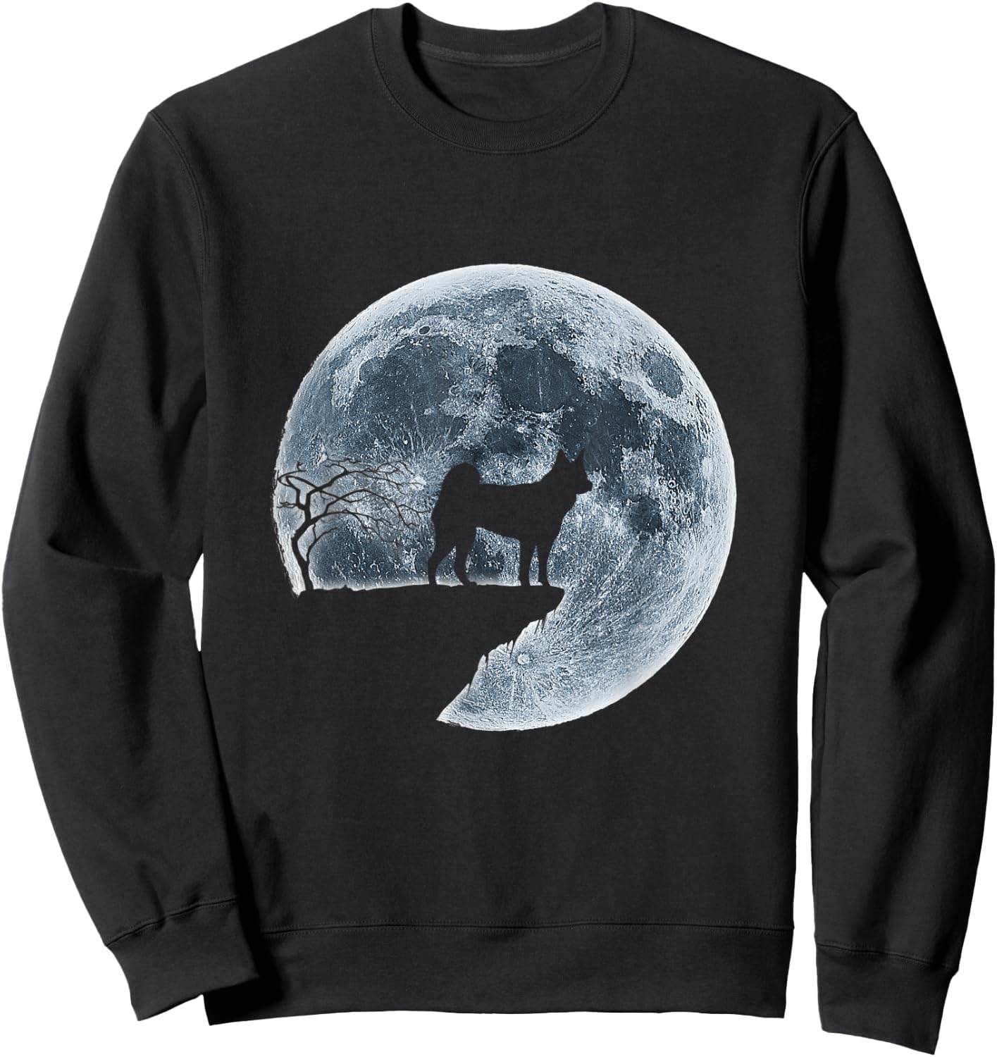 Kai Ken Halloween Costume Moon Silhouette Sweatshirt - Sweatshirt | Black