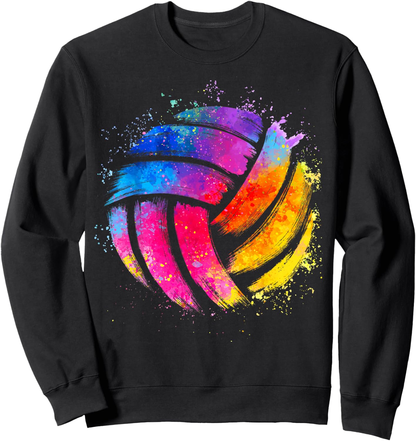 Funny Volleyball Art Women Boy Girl Volleyball Lover Sweatshirt - Sweatshirt | Black