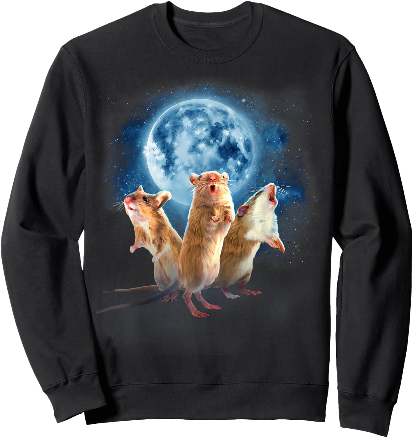 Funny Mouse Shirt - Mouse Shirt - Mice Howling at the Moon Sweatshirt - Sweatshirt | Black
