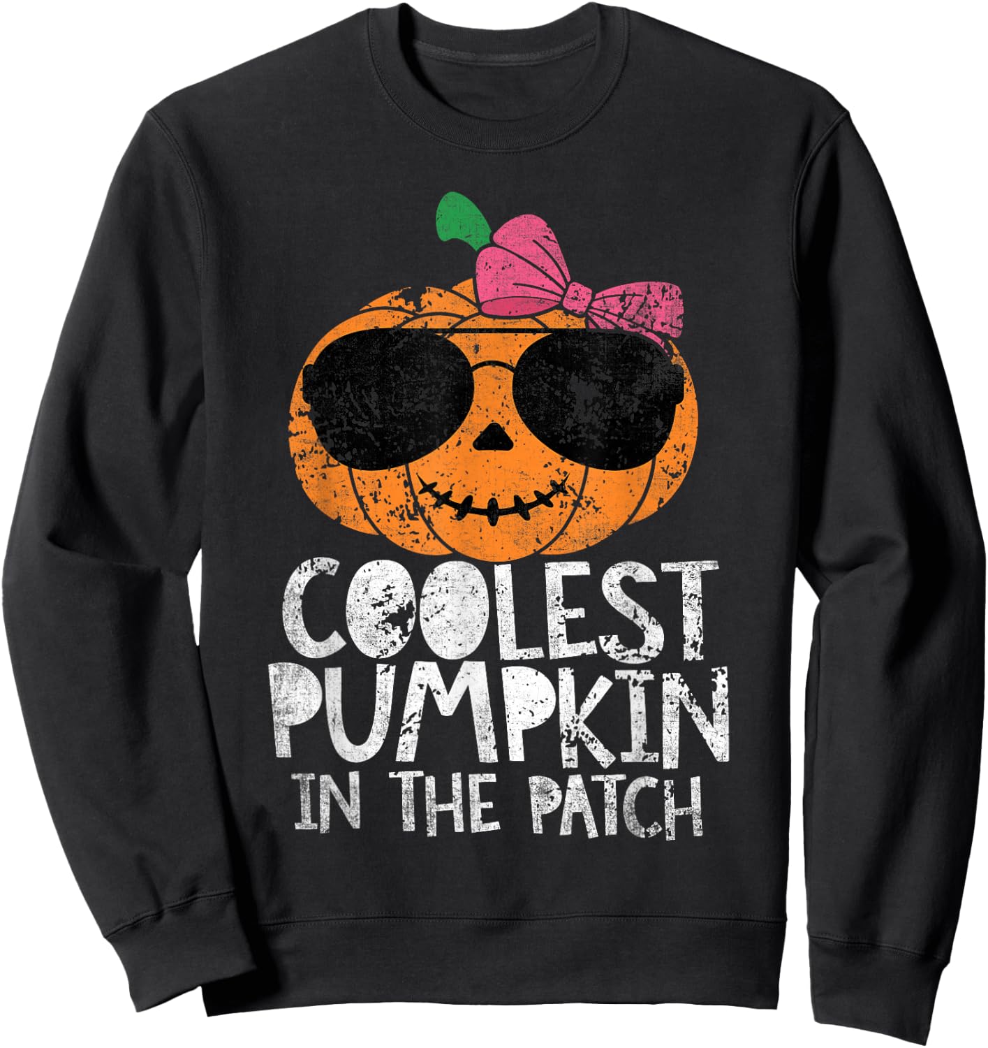 Kids Coolest Pumpkin In The Patch Halloween For Girls Teens Sweatshirt - Sweatshirt | Black