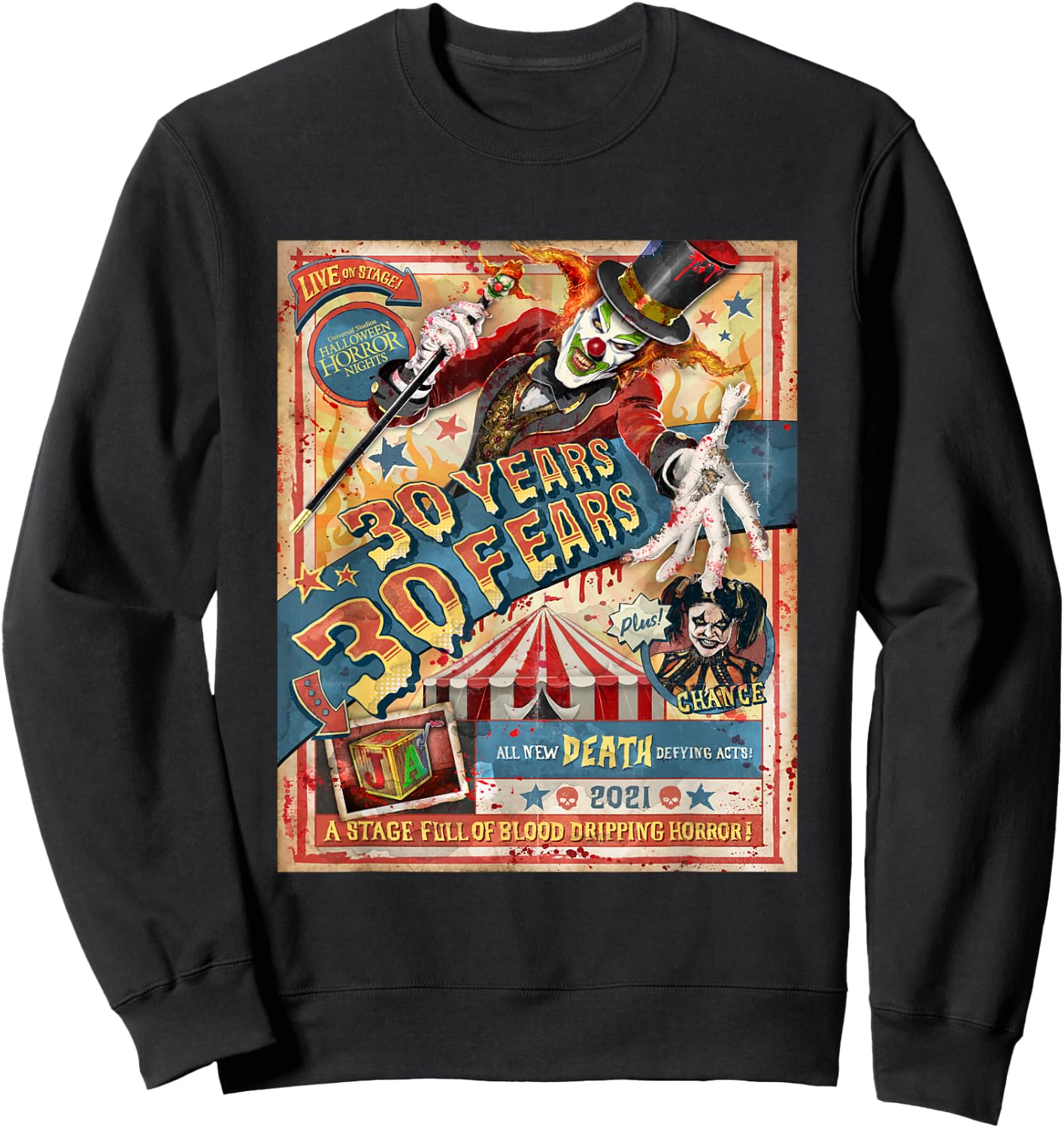 Halloween Horror Nights HHN Jack the Clown Sweatshirt - Sweatshirt | Black