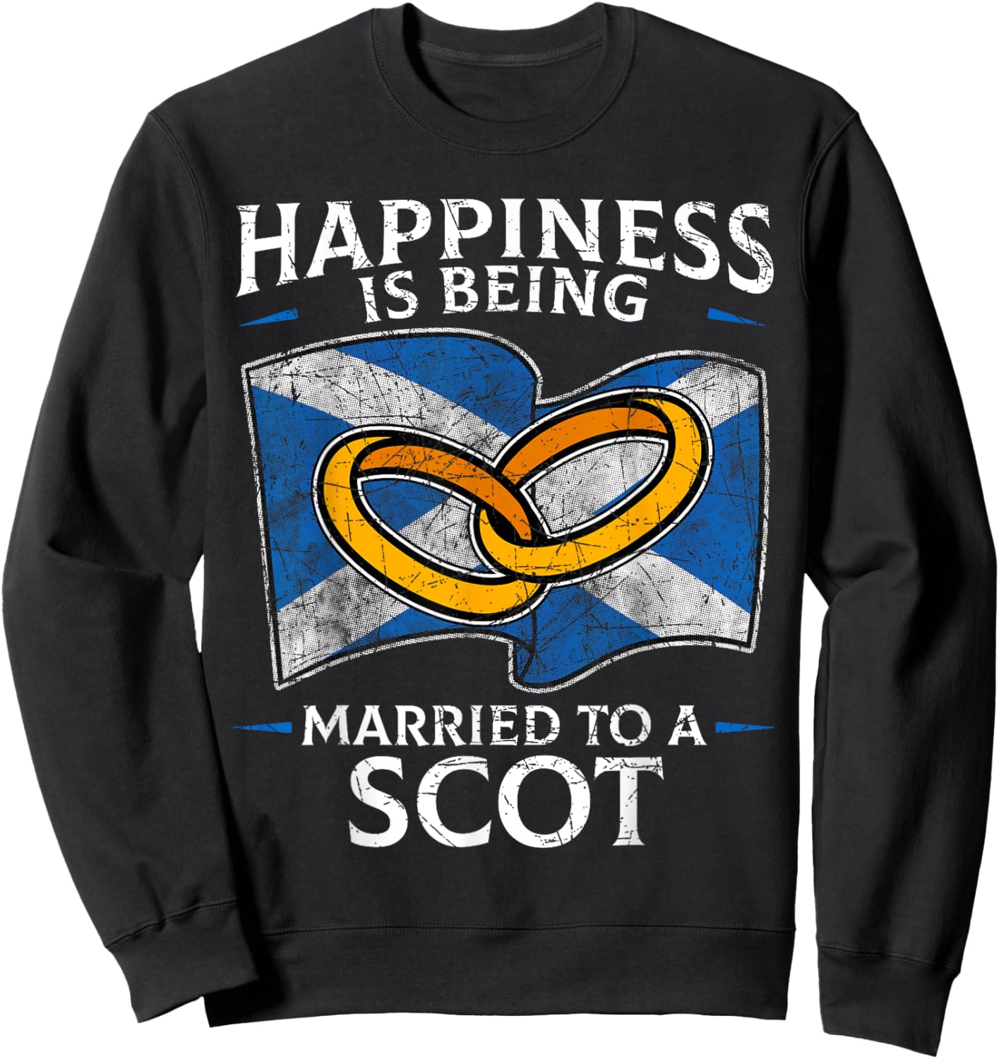 Scottish Wedding Scotland Heritage Roots Scot Flag Married Sweatshirt - Sweatshirt | Black