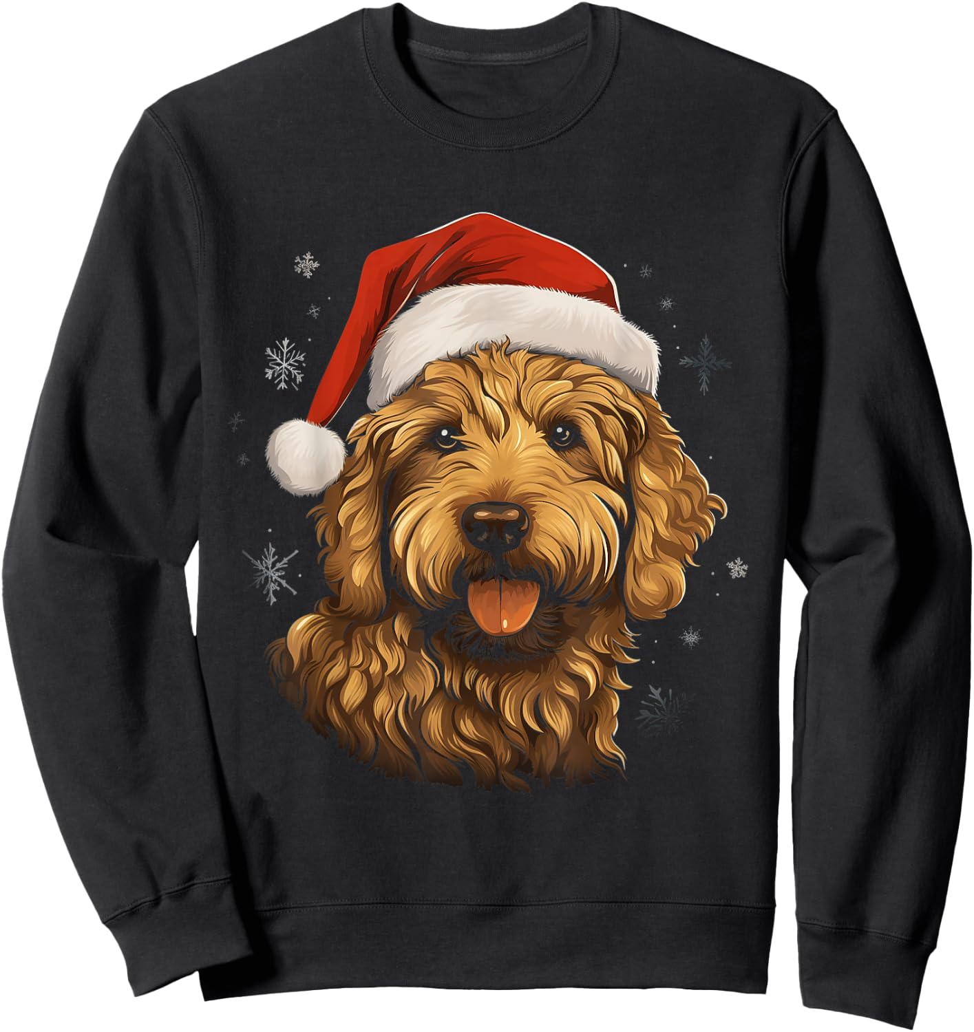Golden Doodle Dog Dogs Christmas Walk Sweatshirt - Sweatshirt | Black