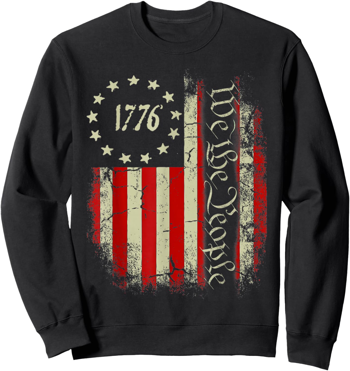 USA US Flag Patriotic 4th of July America Sweatshirt - Sweatshirt | Black