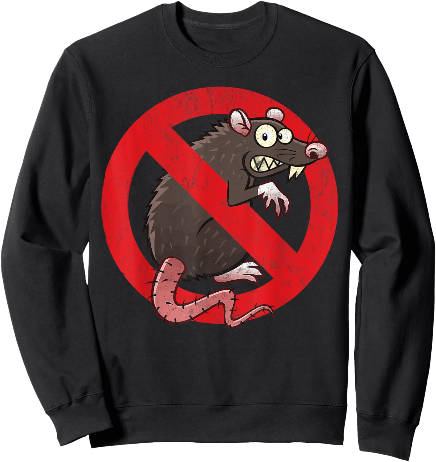No Rats Union - Pest Control Rat Sign Gag No Rats Allowed Sweatshirt - Sweatshirt | Black