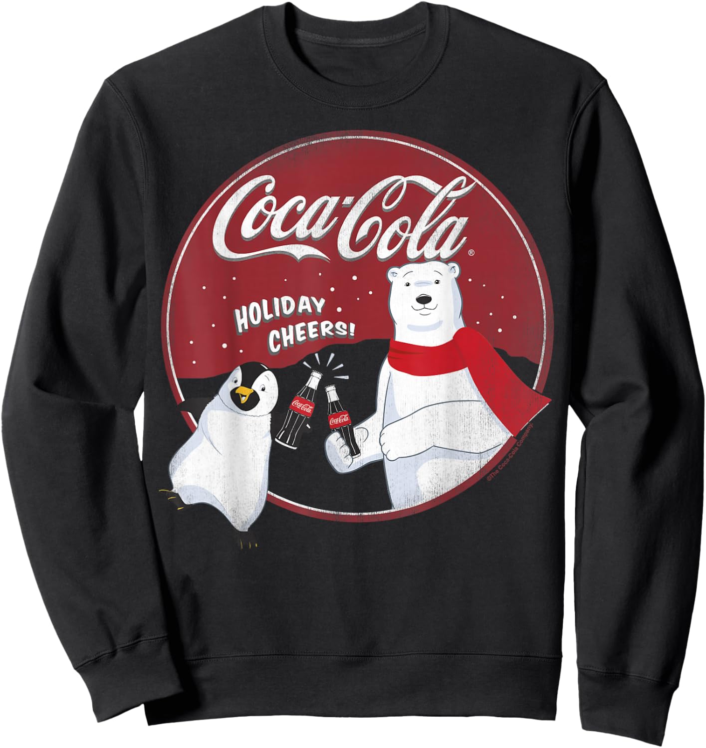 Coca-Cola Holiday Cheers Polar Bear Circle Logo Sweatshirt - Sweatshirt | Black