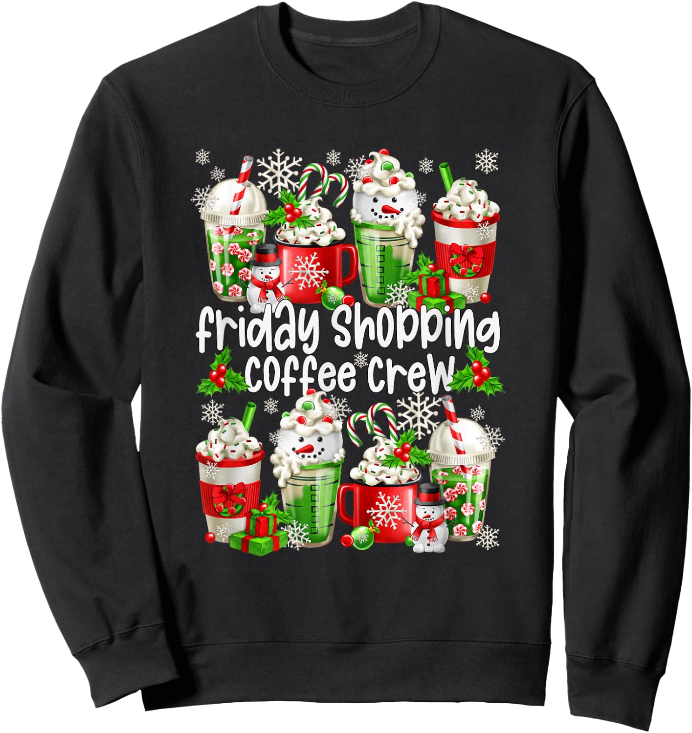 Friday Shopping Crew Black Shopping Family Group Xmas Coffee Sweatshirt - Sweatshirt | Black