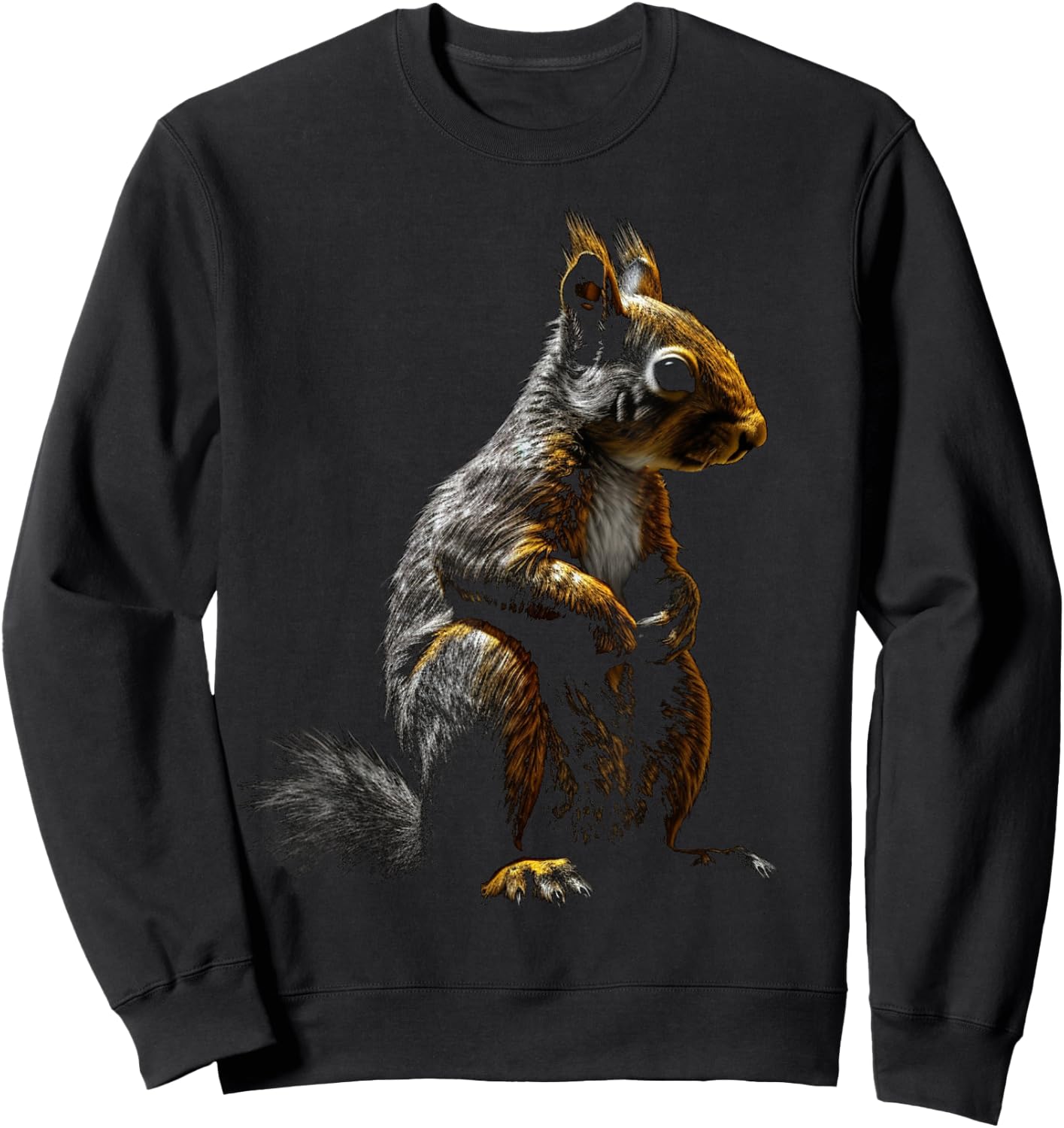 Squirrel Wild Animals Forest Art Animal Squirrel Sweatshirt - Sweatshirt | Black