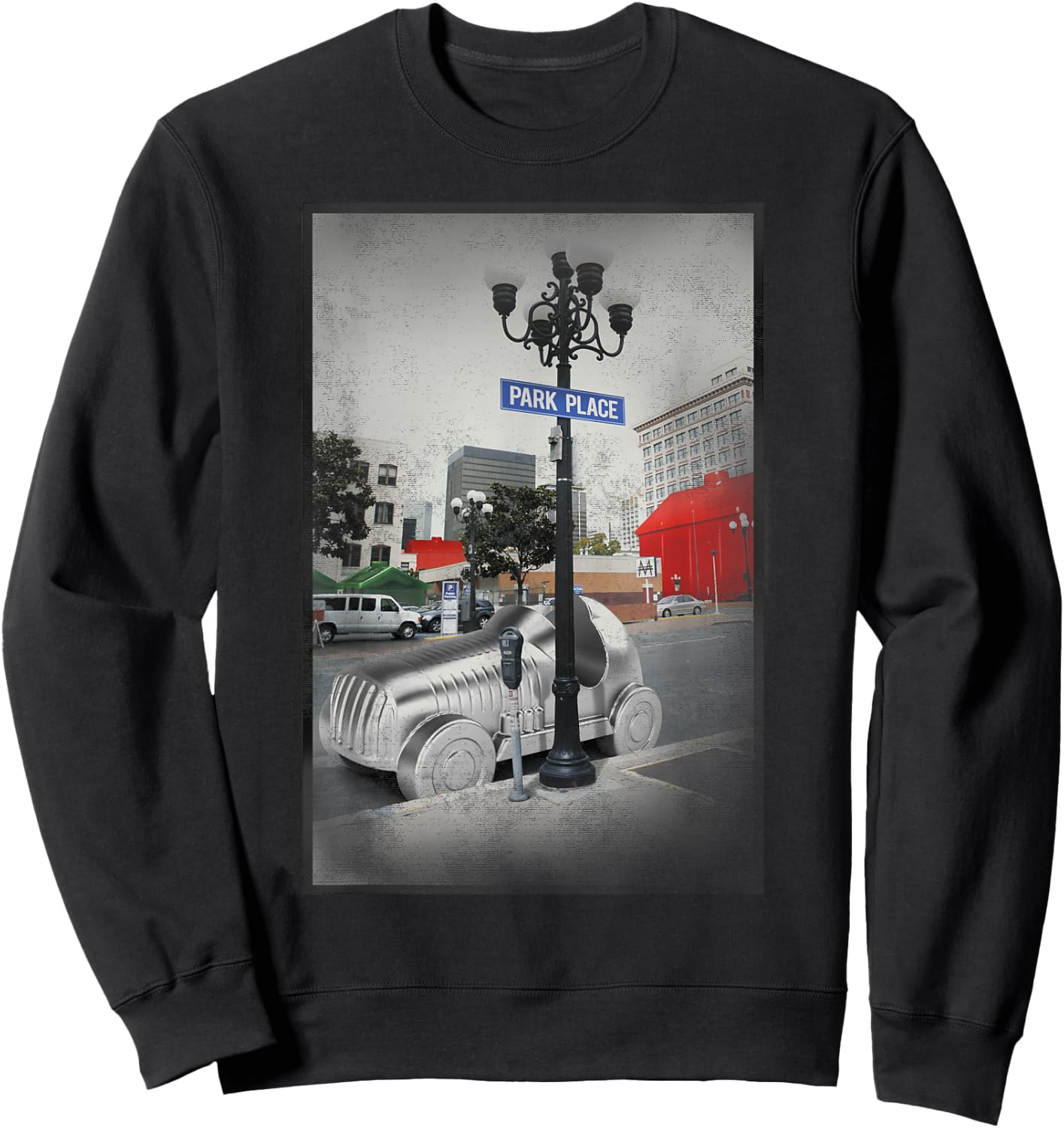 Monopoly Game Piece Car Park Place Vintage Picture Poster Sweatshirt - Sweatshirt | Black